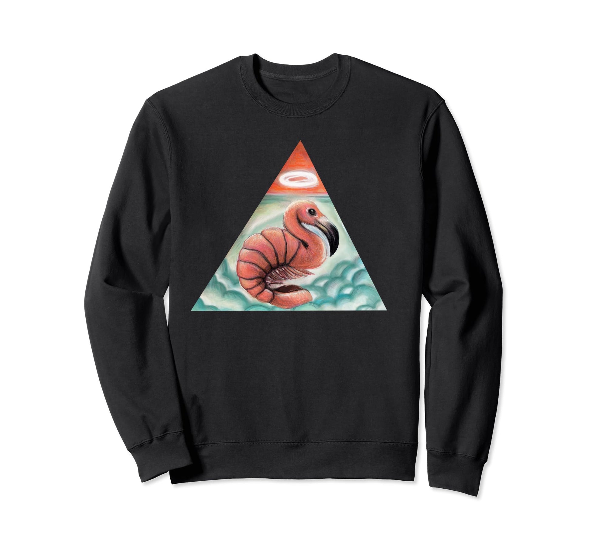 Pop Surrealism Flamingo Shrimp Sweatshirt - Aesthetic Graphic Men Women - T-Shirt, Sweatshirt, Hoodie