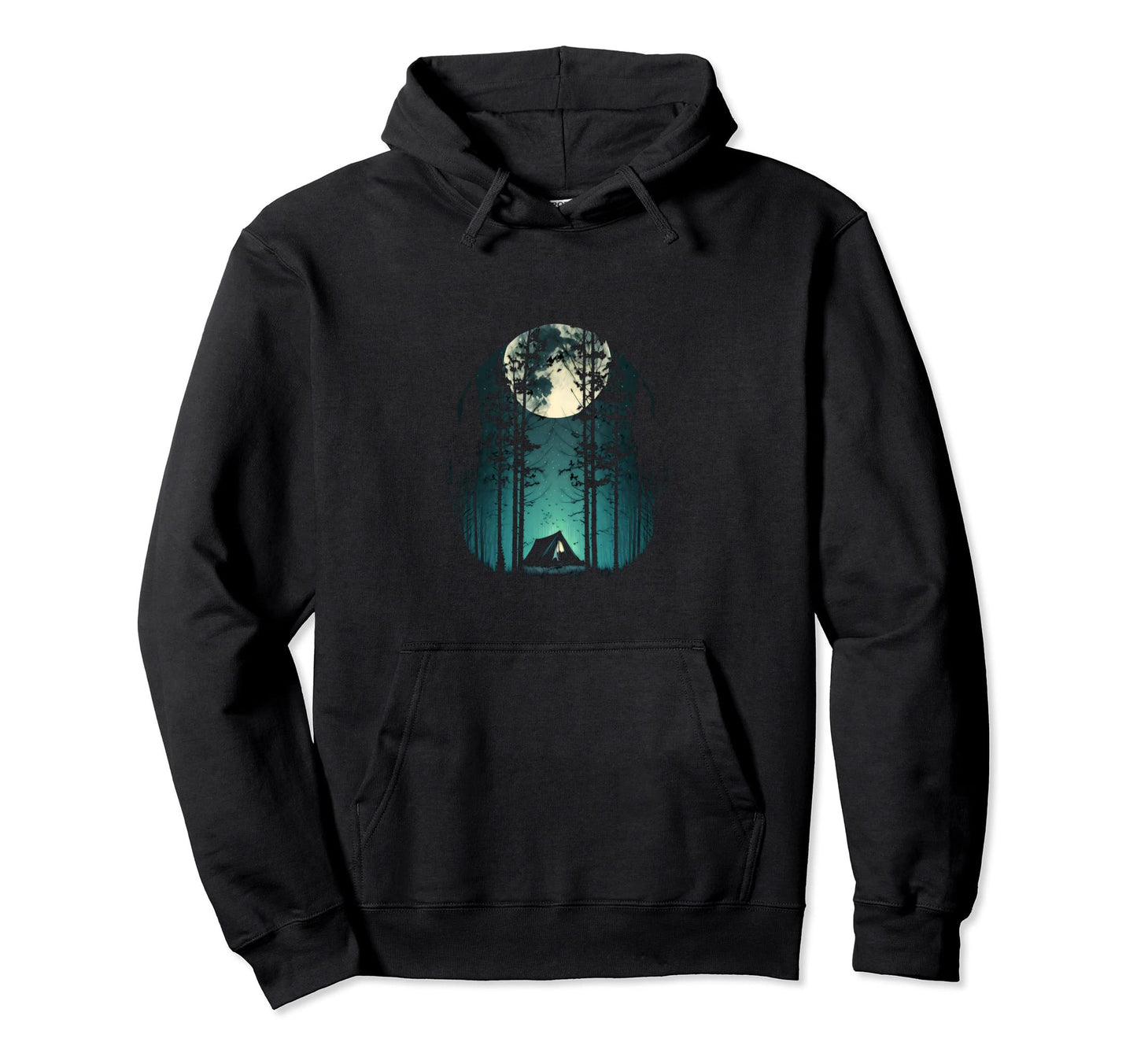 I Love Camping Camping Trip Big Moon Hoodie - Fun Novelty Design for Adults - T-Shirt, Sweatshirt, Hoodie