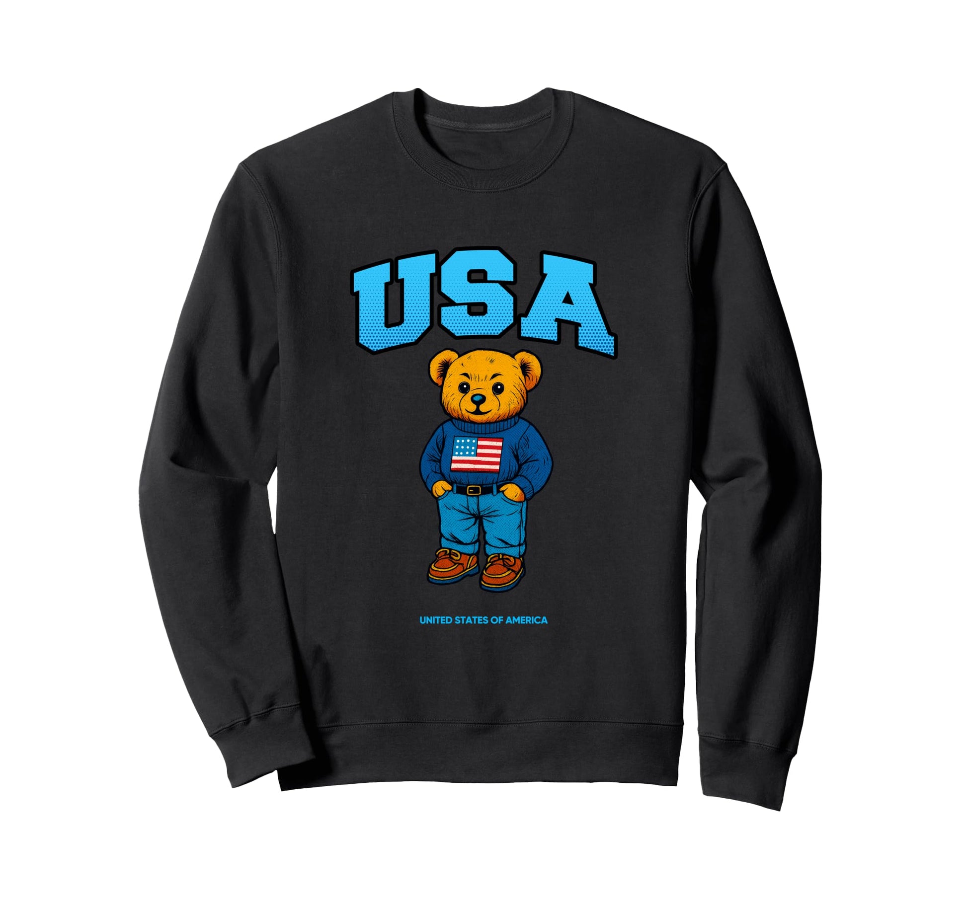 American Teddy Bear Comic Pop Art Sweatshirt - Custom Art Print Unisex - T-Shirt, Sweatshirt, Hoodie