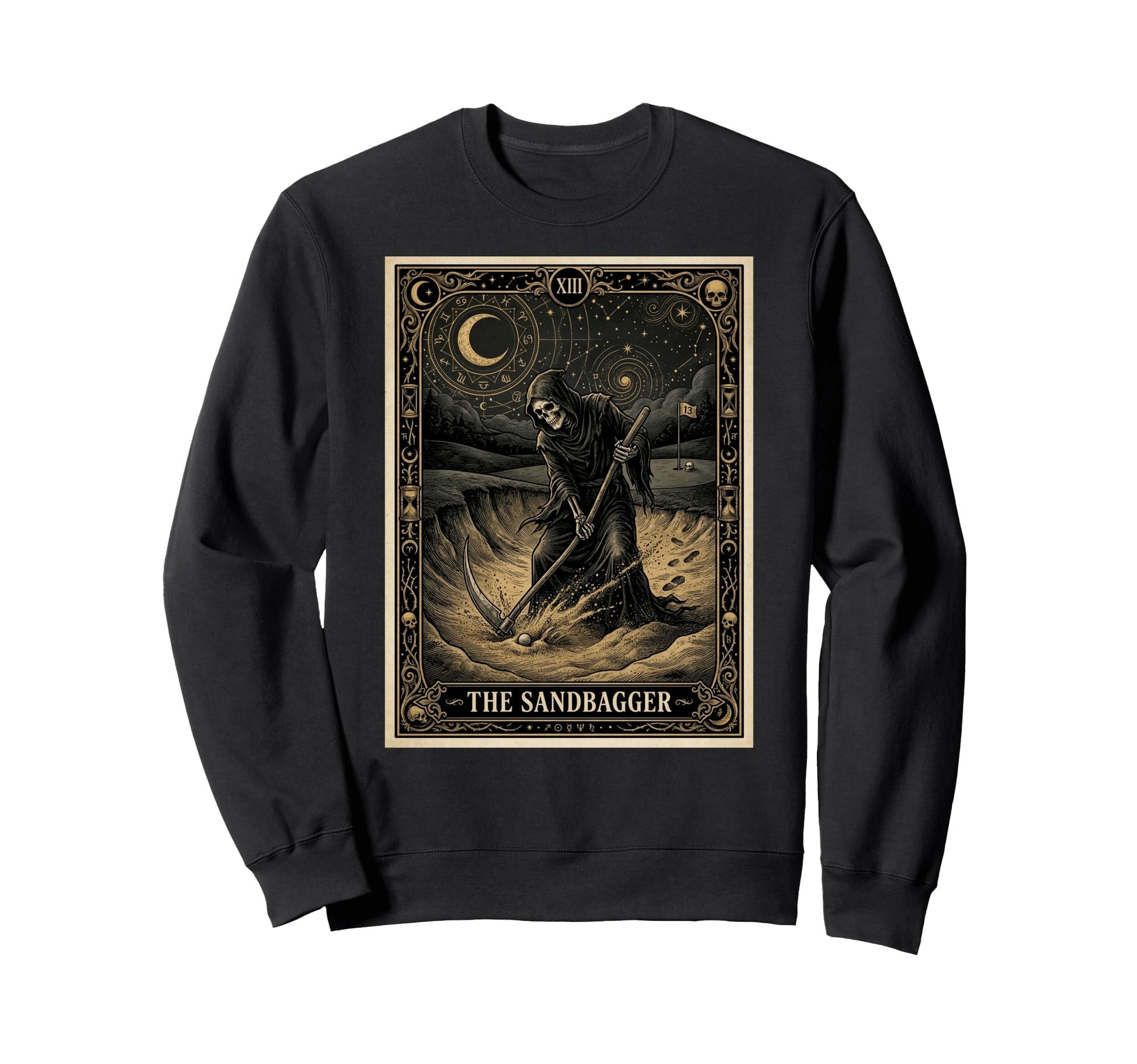 Funny Golf Sandbagger Tarot Card Sweatshirt - Minimalist Print for Adults - T-Shirt, Sweatshirt, Hoodie