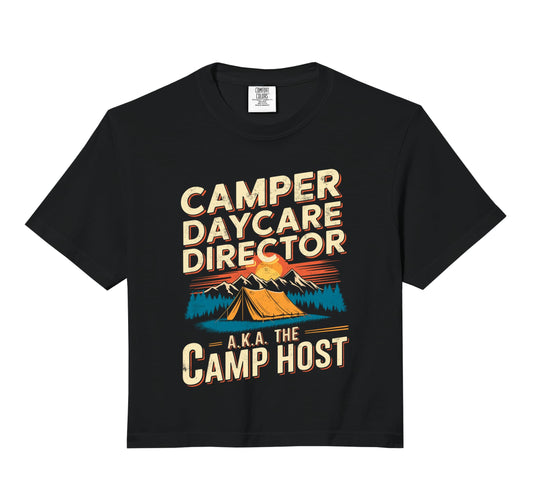 Camping Camper Daycare Director Joke T-Shirt - Aesthetic Graphic Men Women - T-Shirt, Sweatshirt, Hoodie