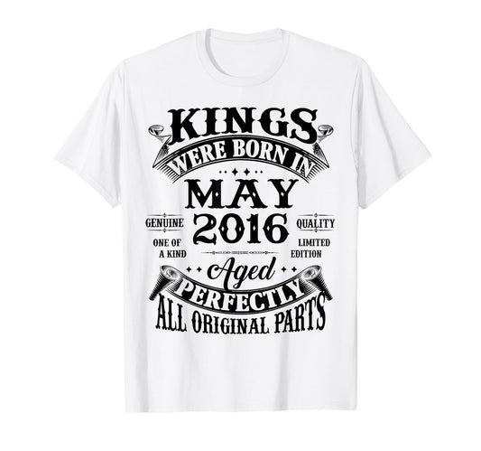 10Th Birthday Gift Kings Born May 2016 10 T-Shirt - Novelty Apparel Unisex - T-Shirt, Sweatshirt, Hoodie