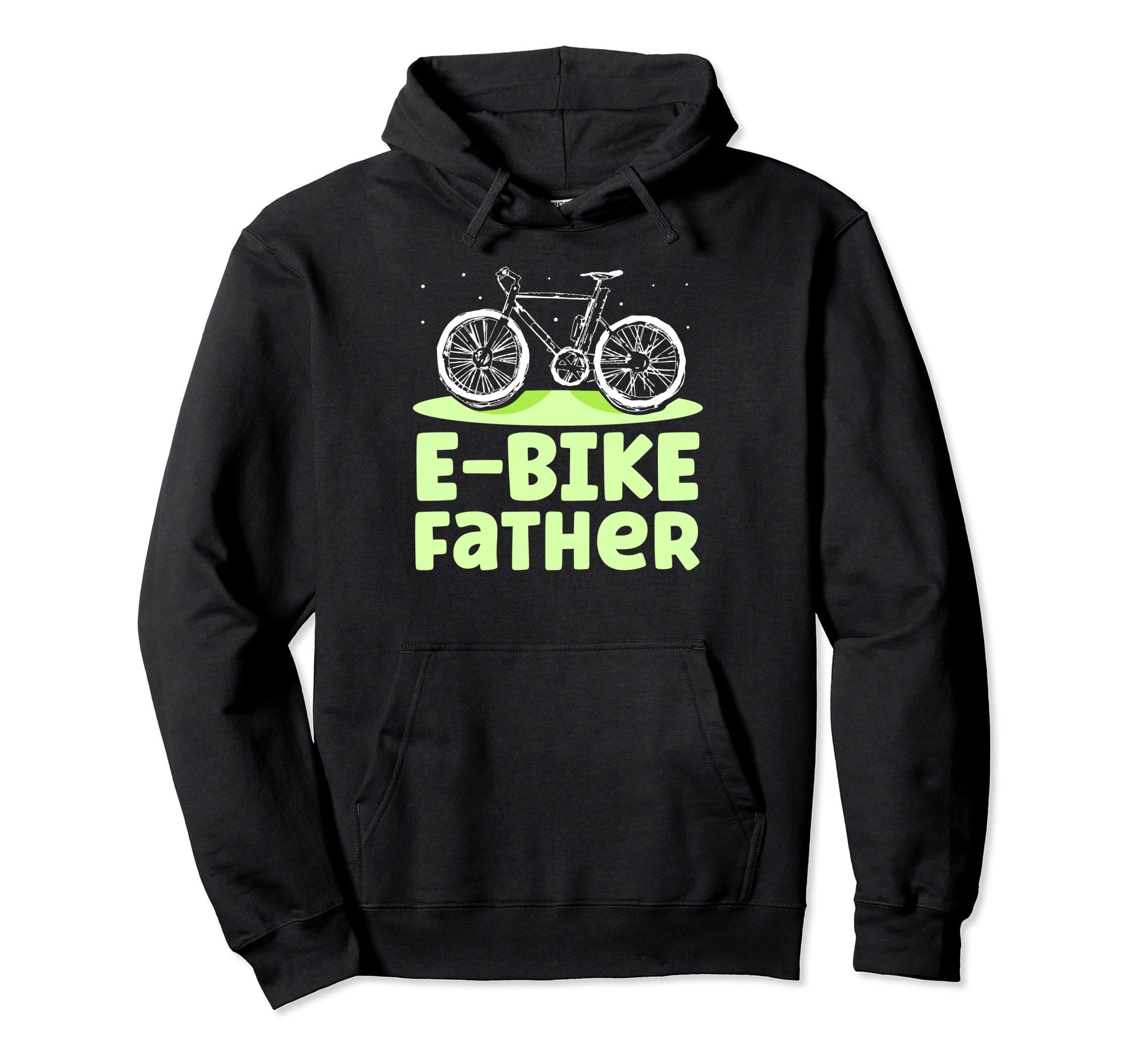 E Bike Father Biking Biker Cyclist Hoodie - Custom Art Print for Adults - T-Shirt, Sweatshirt, Hoodie