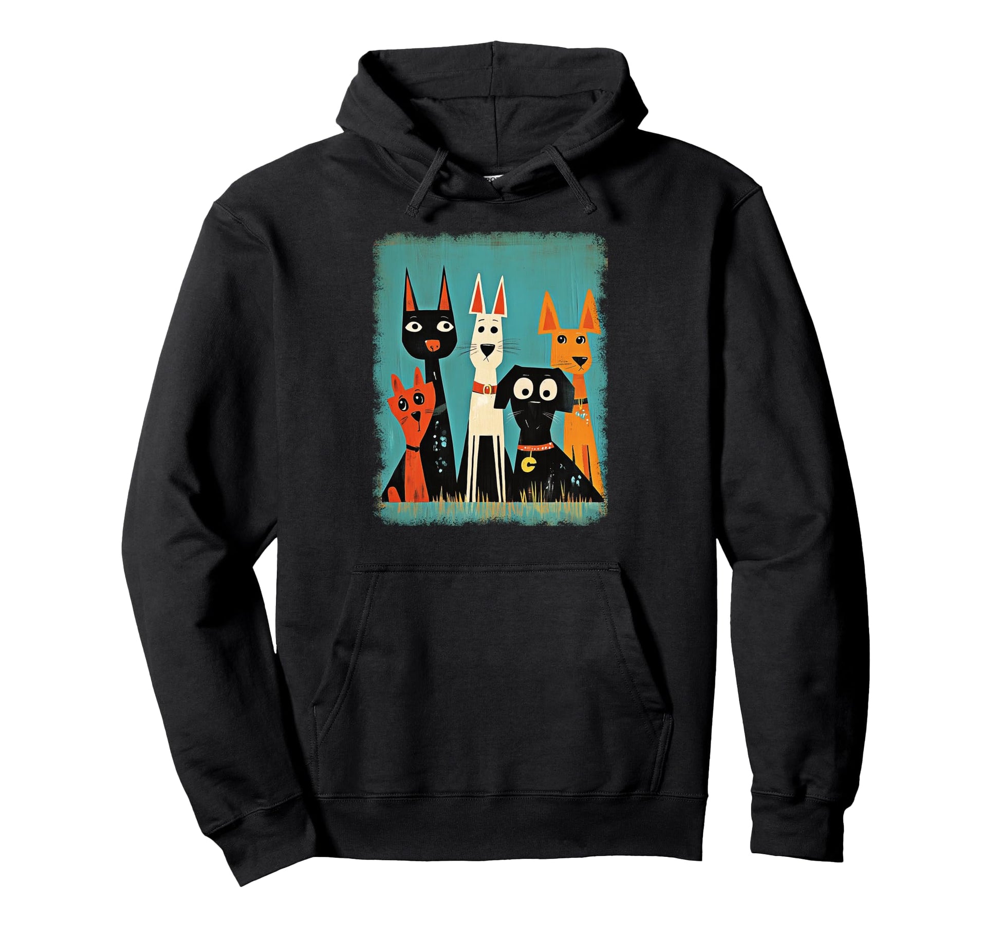 Mid Century Modern Dogs 50S 60S Hoodie - Unique Graphic Unisex - T-Shirt, Sweatshirt, Hoodie