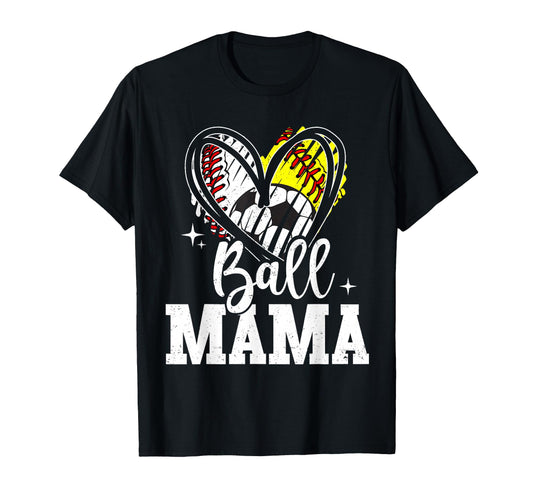 Ball Mama Baseball Softball Soccer Mom T-Shirt - Trendy Graphic for Adults - T-Shirt, Sweatshirt, Hoodie