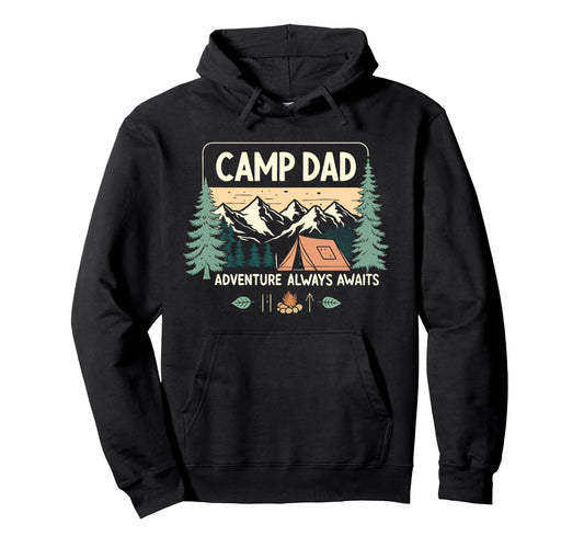 Adventure Awaits Camping Fathers Day Hoodie - Custom Art Print Men Women - T-Shirt, Sweatshirt, Hoodie