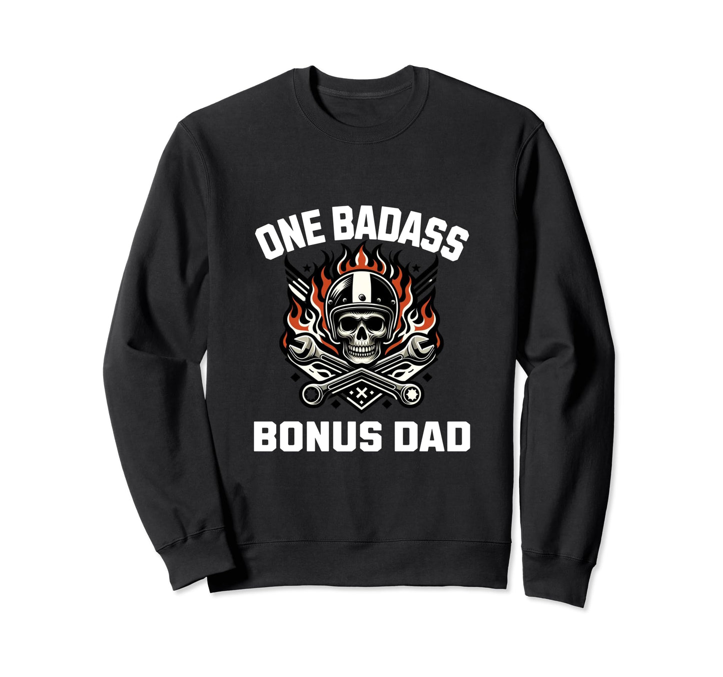 One Badass Bonus Dad Awesome Stepdad Sweatshirt - Graphic Print Men Women - T-Shirt, Sweatshirt, Hoodie