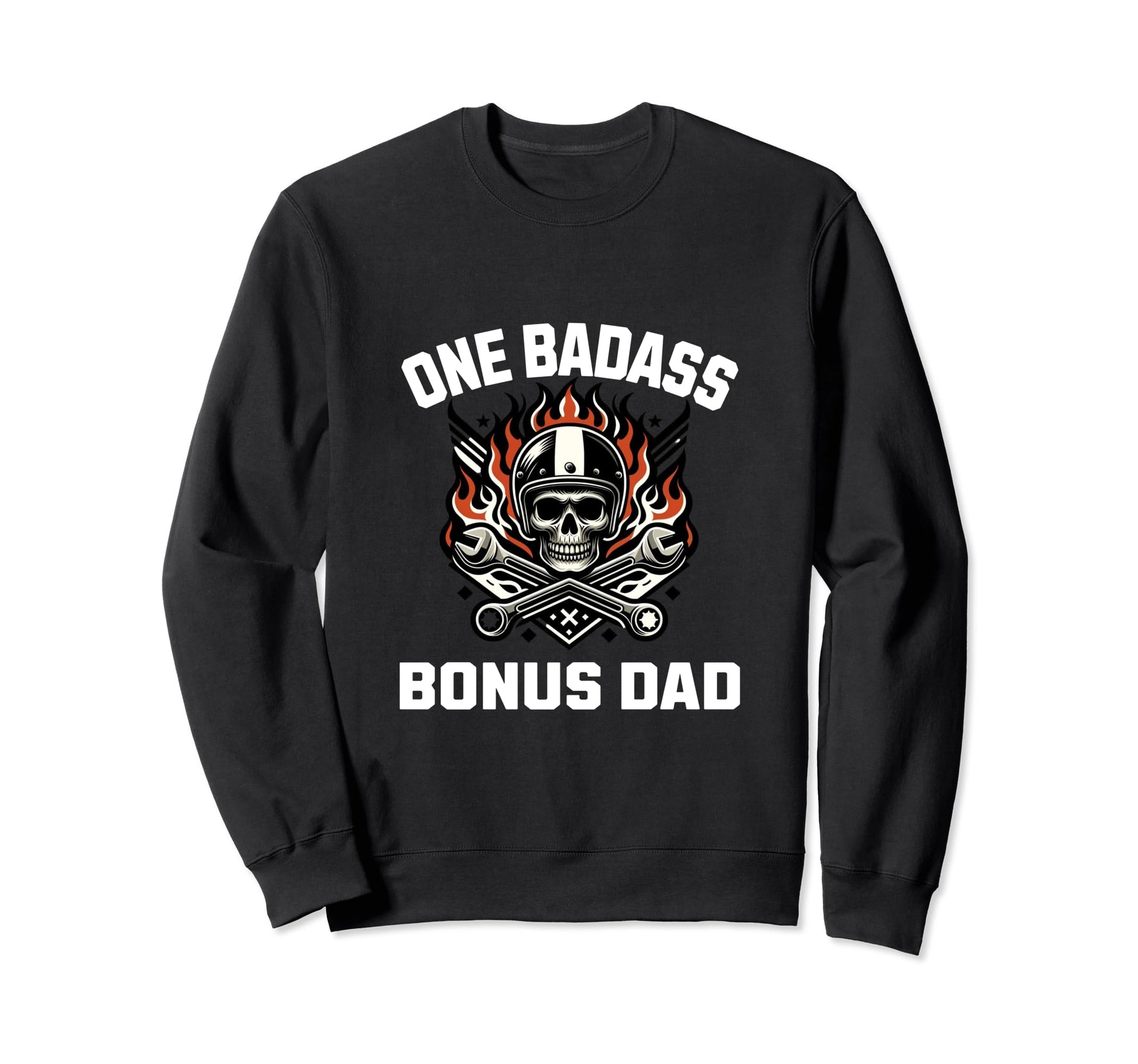 One Badass Bonus Dad Awesome Stepdad Sweatshirt - Graphic Print Men Women - T-Shirt, Sweatshirt, Hoodie