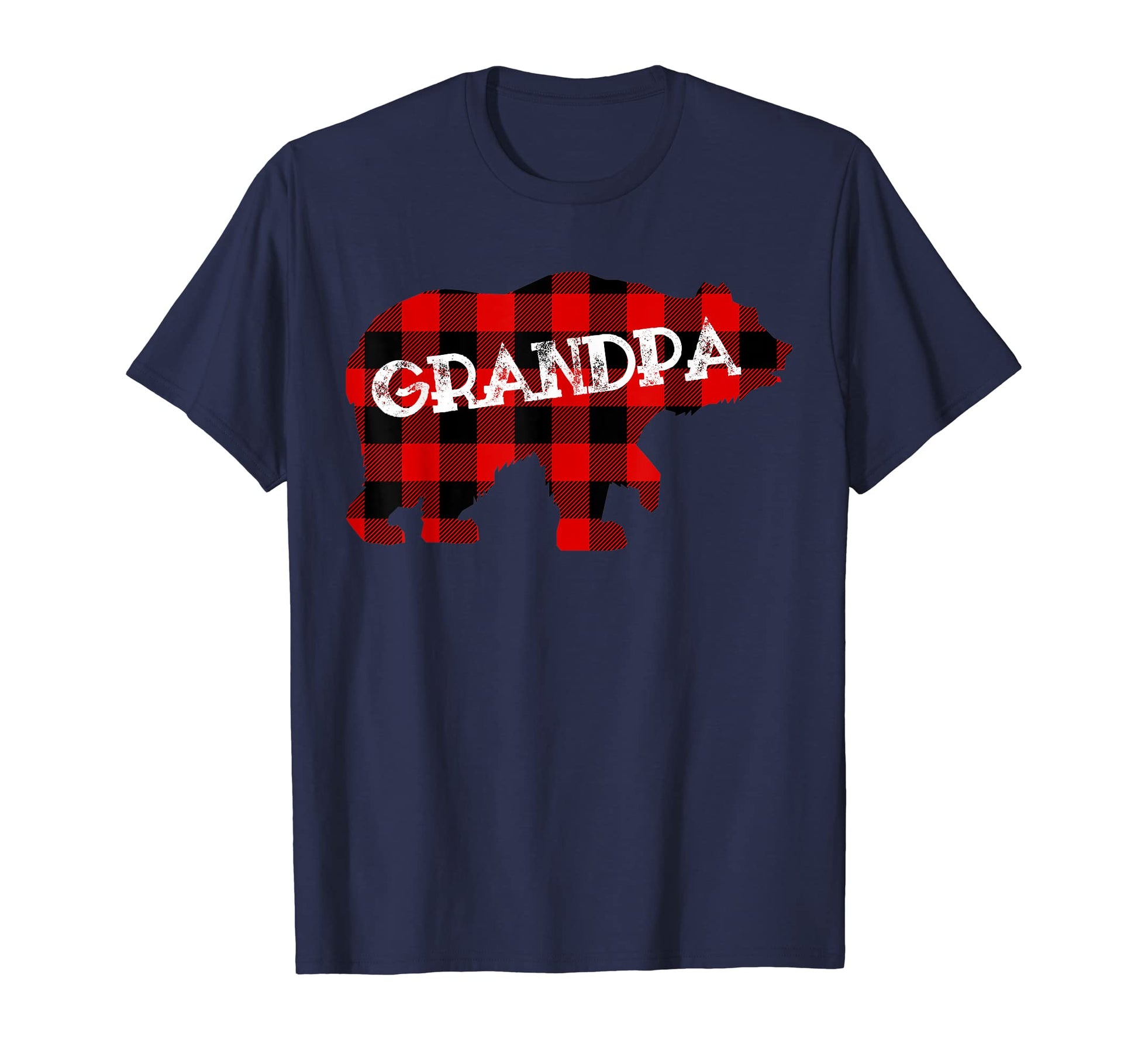 Mens Grandpa Bear Buffalo Plaid T-Shirt - Custom Art Print for Adults - T-Shirt, Sweatshirt, Hoodie