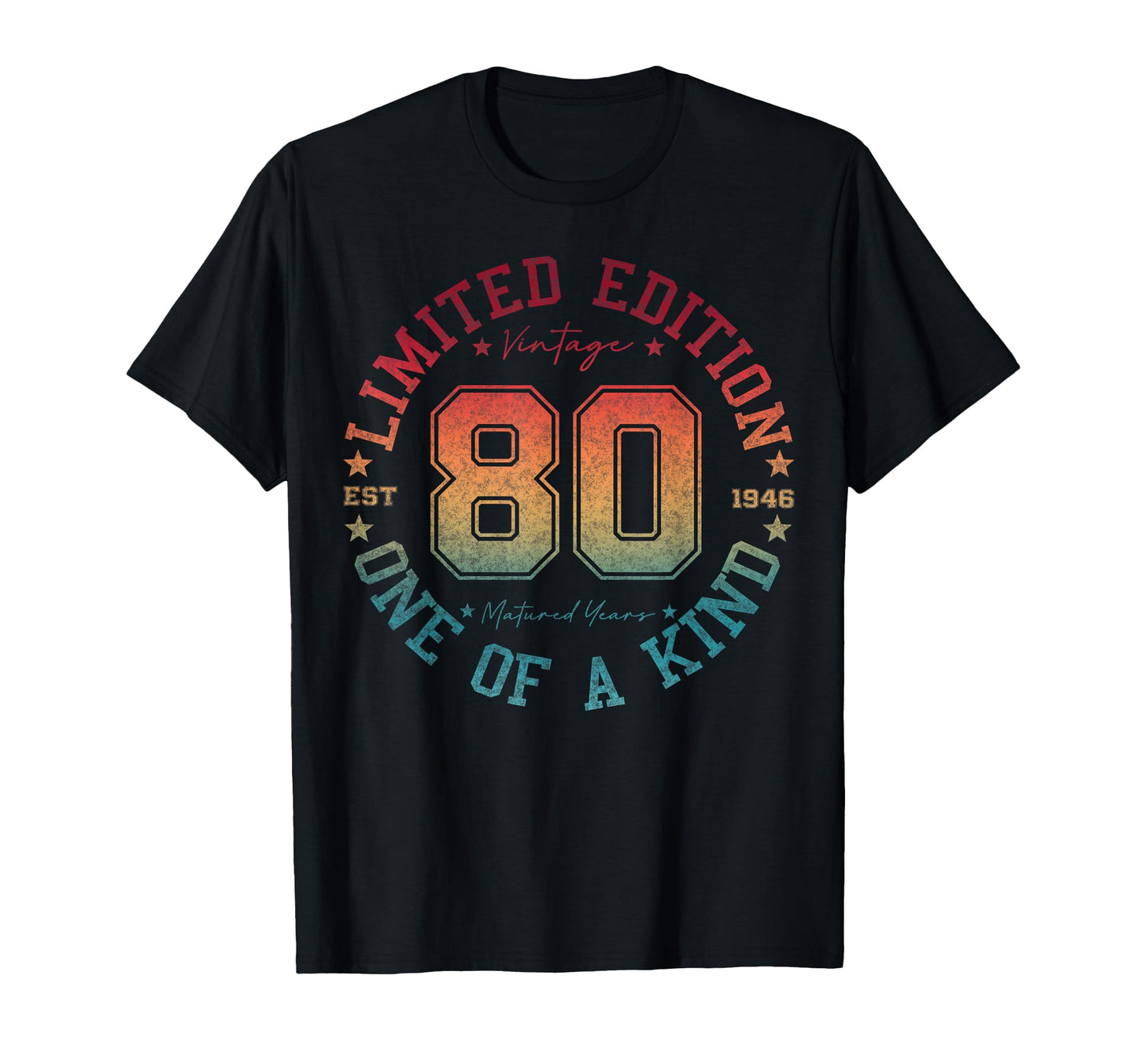 80 Year Old Gifts 1946 80Th Birthday T-Shirt - Custom Art Print Unisex - T-Shirt, Sweatshirt, Hoodie