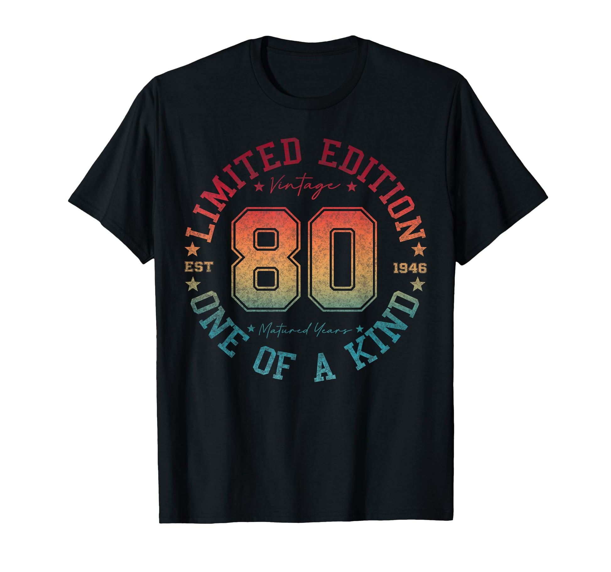 80 Year Old Gifts 1946 80Th Birthday T-Shirt - Custom Art Print Unisex - T-Shirt, Sweatshirt, Hoodie