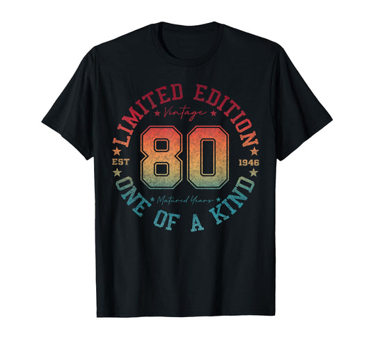 80 Year Old Gifts 1946 80Th Birthday T-Shirt - Custom Art Print Unisex - T-Shirt, Sweatshirt, Hoodie
