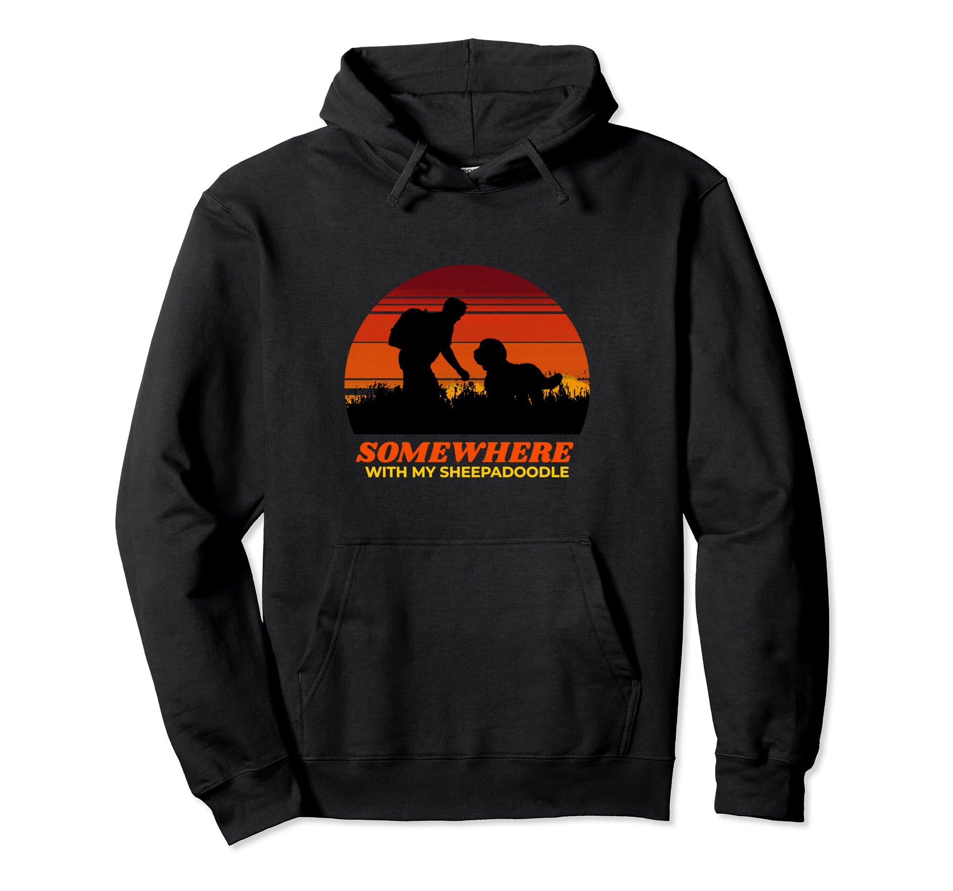 Somewhere My Sheepadoodle Mens Outdoor Hoodie - Trendy Graphic Men Women - T-Shirt, Sweatshirt, Hoodie