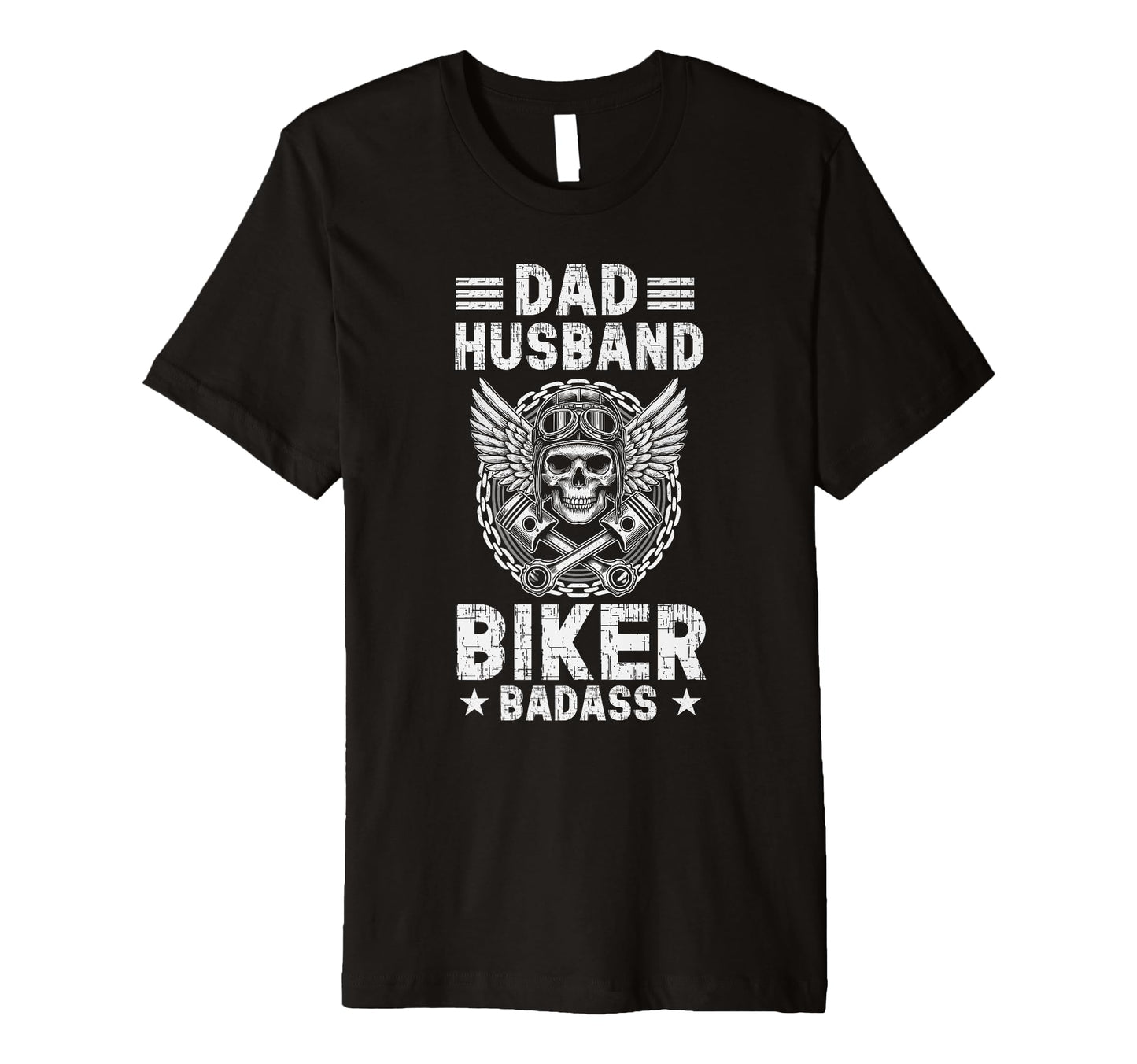 Dad Husband Biker Badass T-Shirt - Minimalist Print for Adults - T-Shirt, Sweatshirt, Hoodie