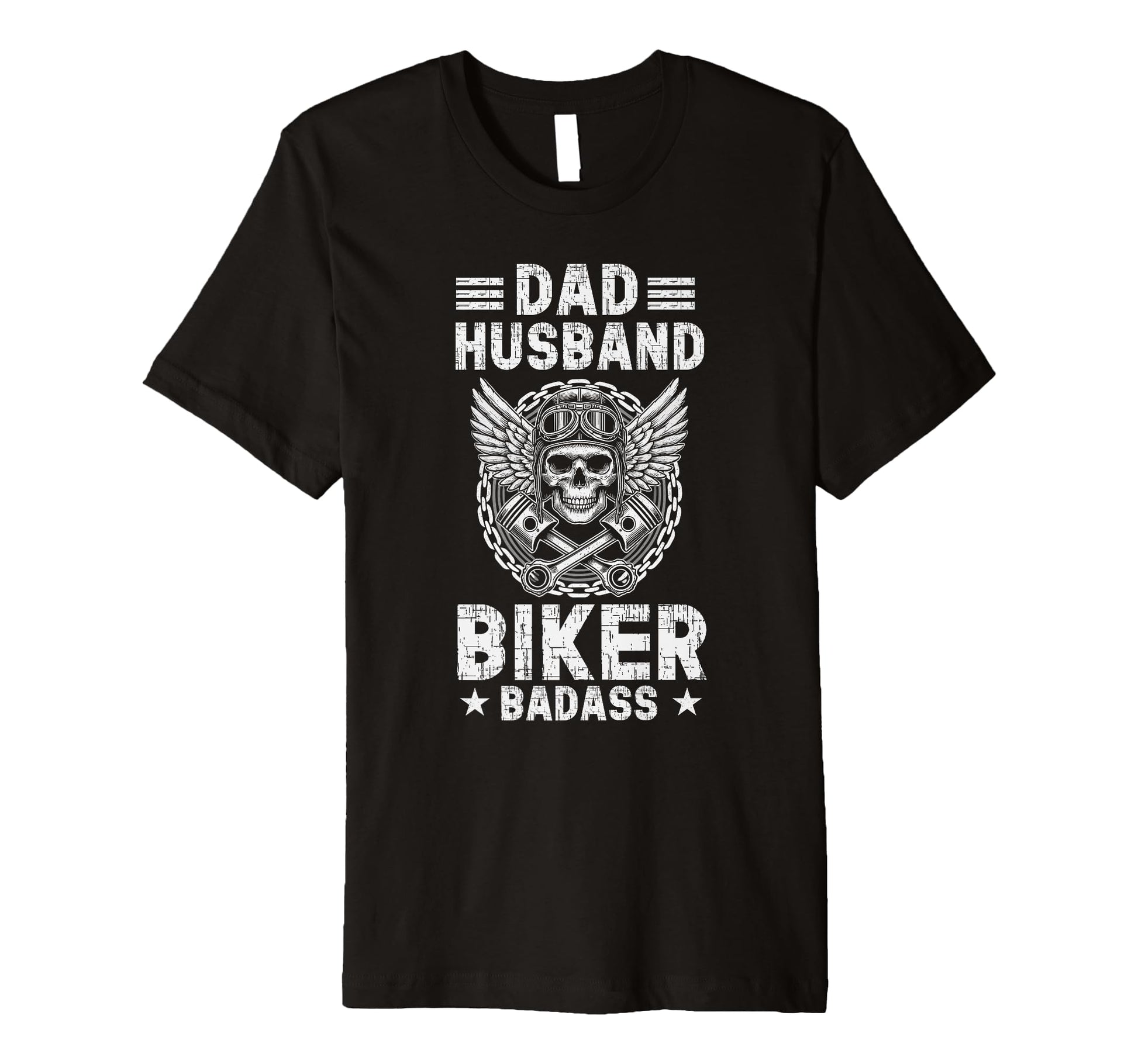 Dad Husband Biker Badass T-Shirt - Minimalist Print for Adults - T-Shirt, Sweatshirt, Hoodie