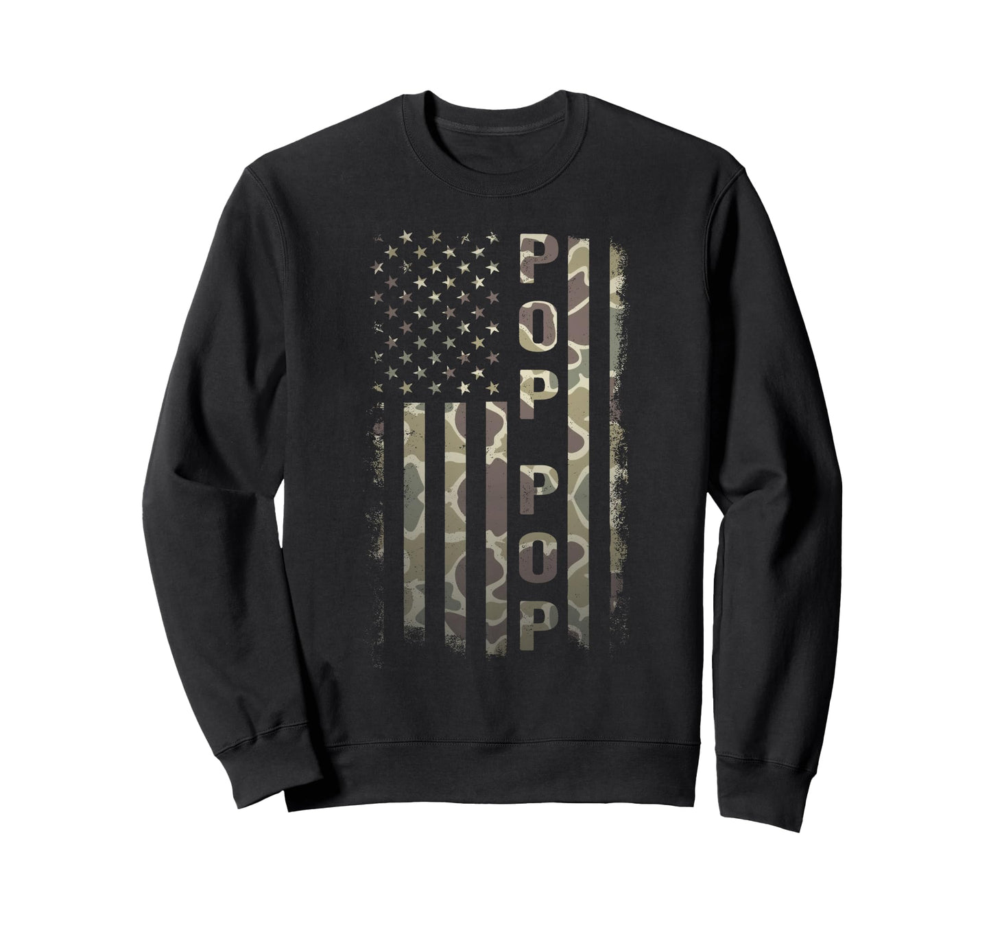 Old School Camo Pop Pop Usa Flag New Pop Sweatshirt - Graphic Print Unisex - T-Shirt, Sweatshirt, Hoodie