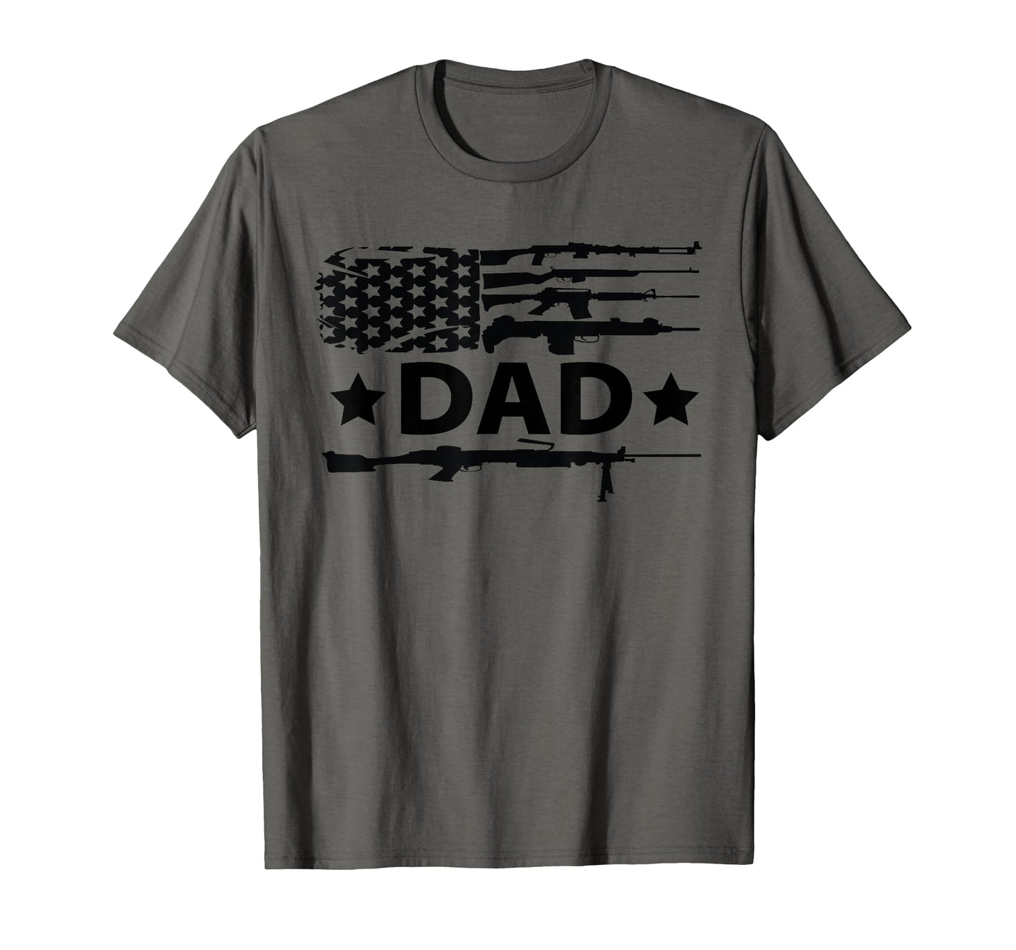 Dad American Flag Guns Patriotic T-Shirt - Custom Art Print Men Women - T-Shirt, Sweatshirt, Hoodie
