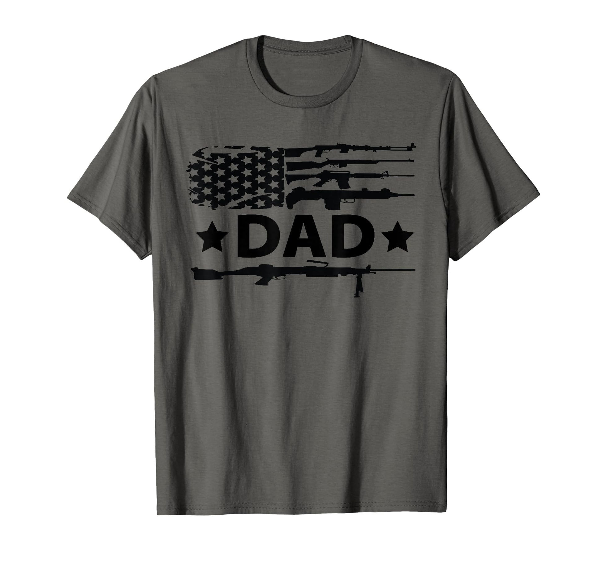 Dad American Flag Guns Patriotic T-Shirt - Custom Art Print Men Women - T-Shirt, Sweatshirt, Hoodie