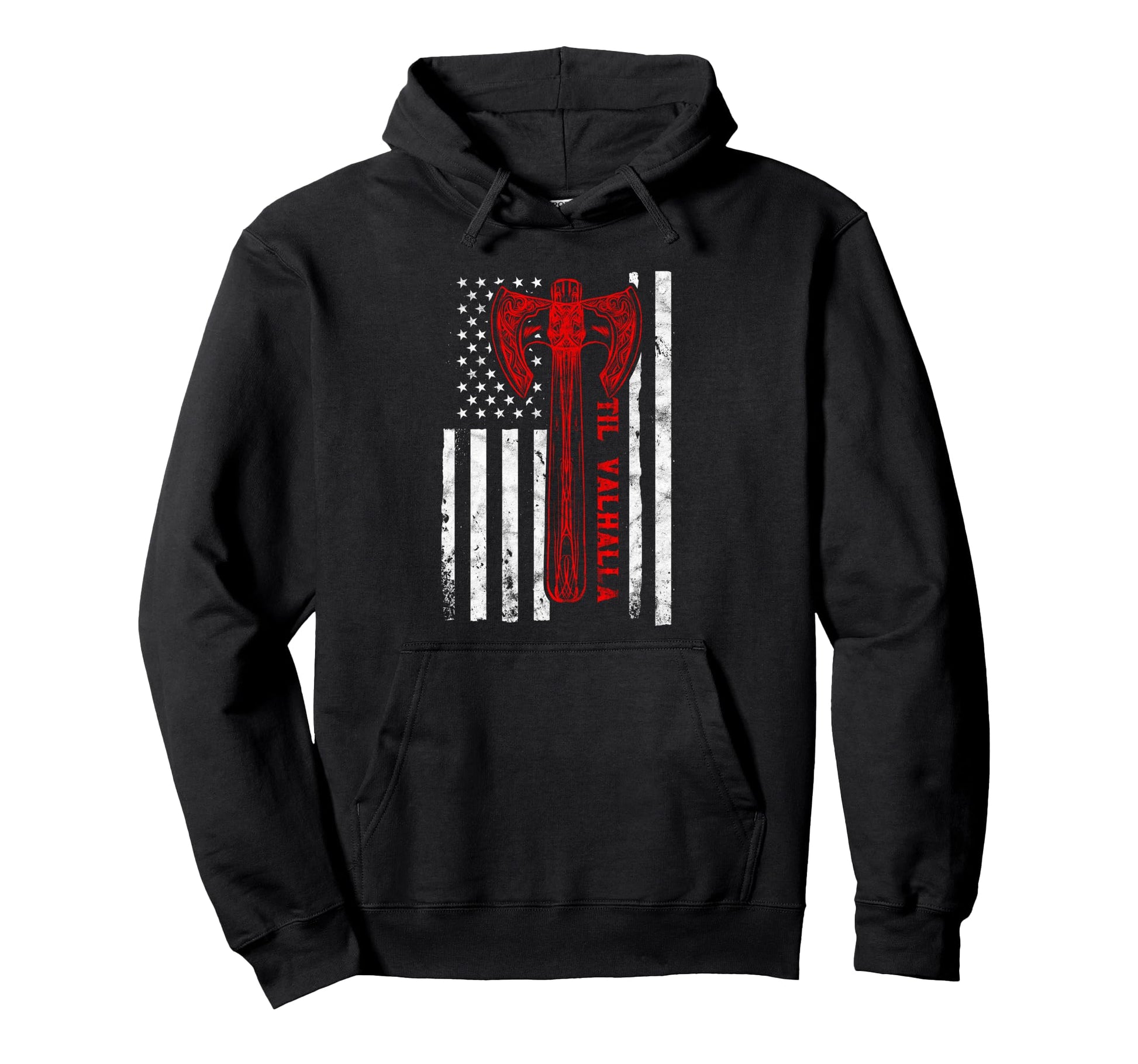 Us American Til Valhalla Proud Veteran Hoodie - Custom Art Print for Adults - T-Shirt, Sweatshirt, Hoodie