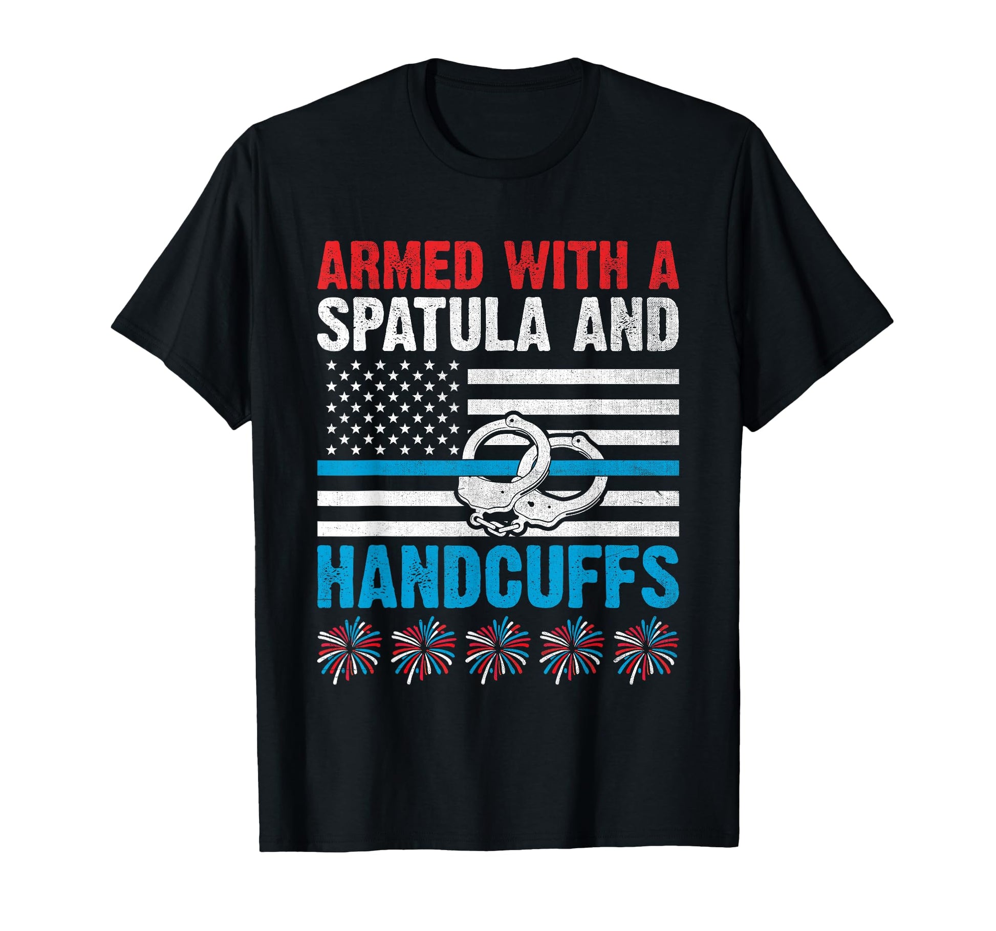 Funny Police Dad 4Th July American Flag T-Shirt - Minimalist Print Unisex - T-Shirt, Sweatshirt, Hoodie