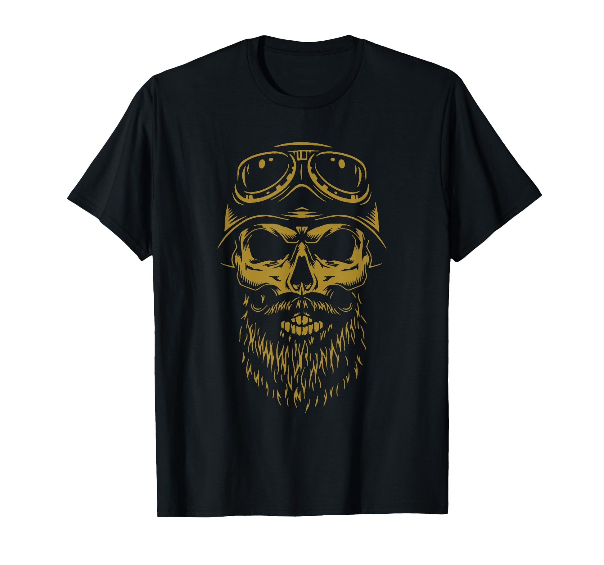 Biker Skull Beard Motorcycle T-Shirt - Novelty Apparel for Adults - T-Shirt, Sweatshirt, Hoodie