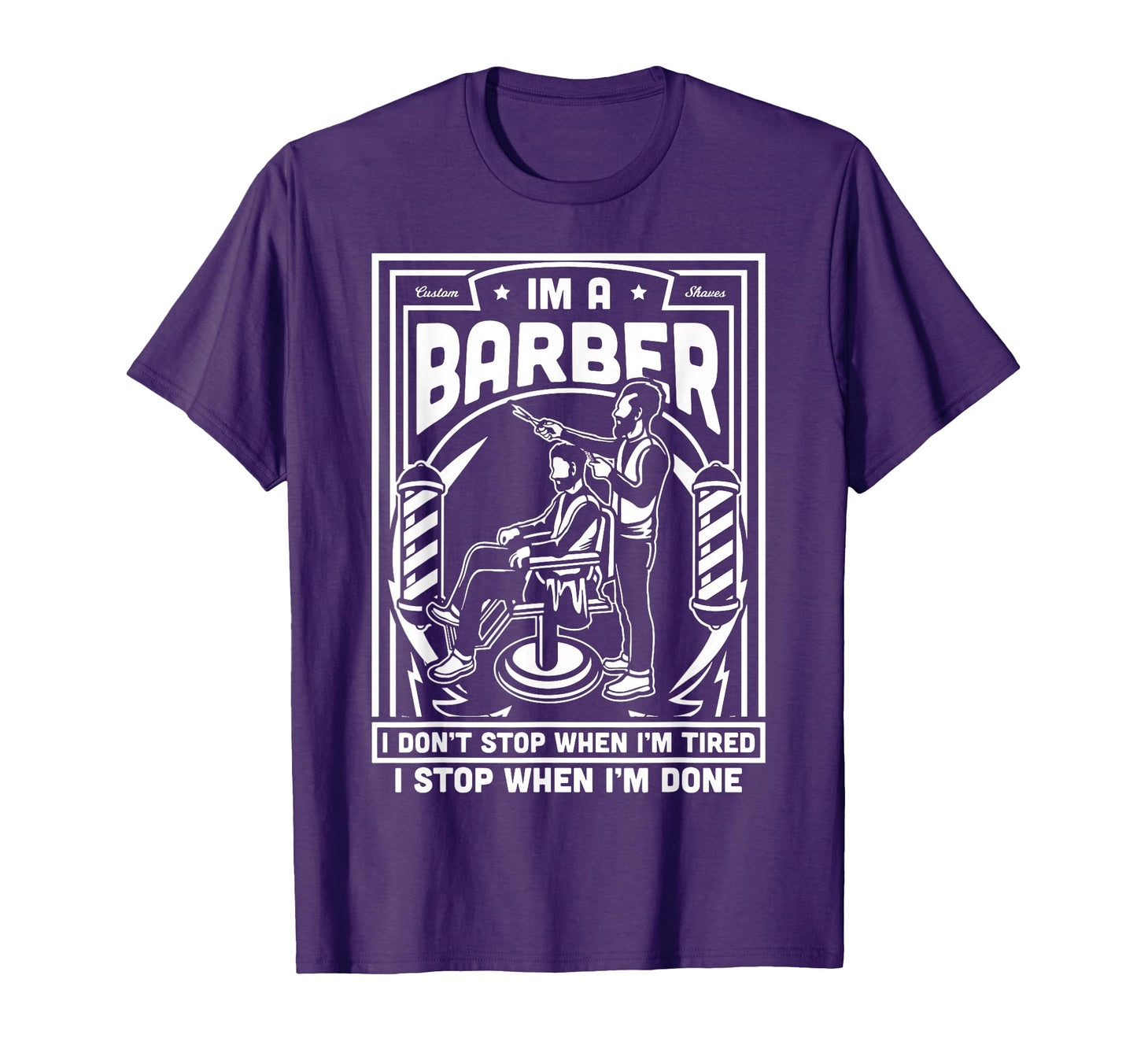 Im Barber Funny Tired Hairstylist Bar Gift T-Shirt - Graphic Print Unisex - T-Shirt, Sweatshirt, Hoodie