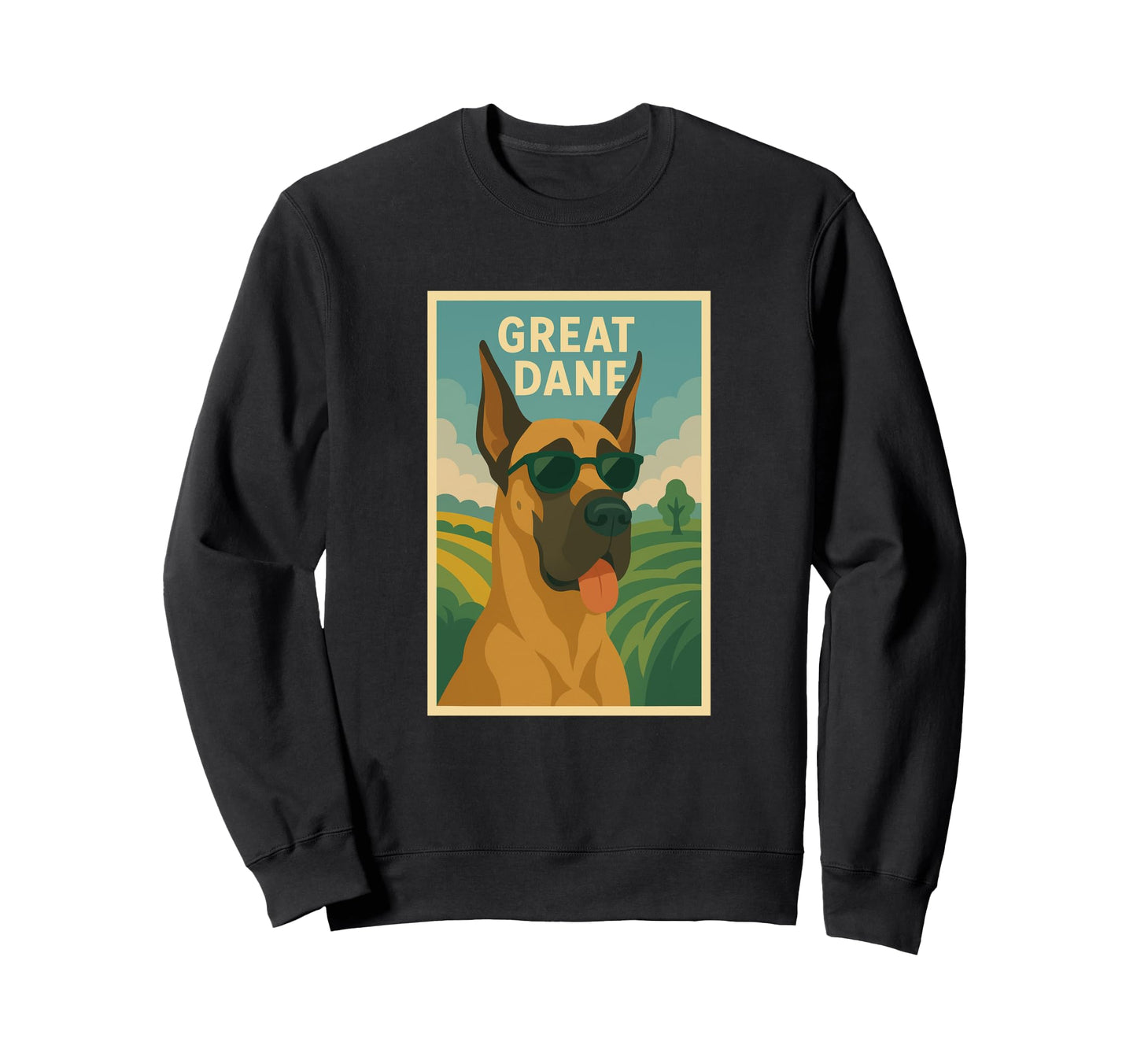 Great Dane Art Minimalist Pop Art Sweatshirt - Fun Novelty Design Men Women - T-Shirt, Sweatshirt, Hoodie