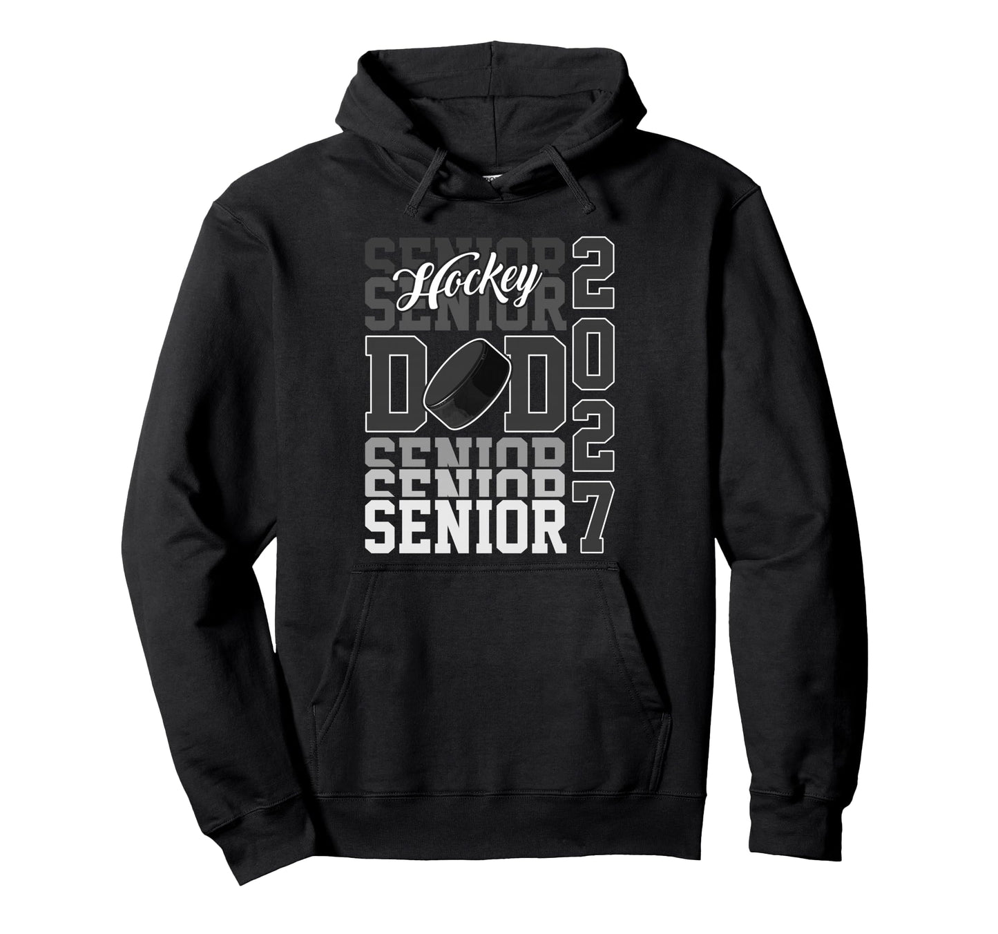 Senior 2027 Hockey Dad Proud Family Hoodie - Custom Art Print Unisex - T-Shirt, Sweatshirt, Hoodie