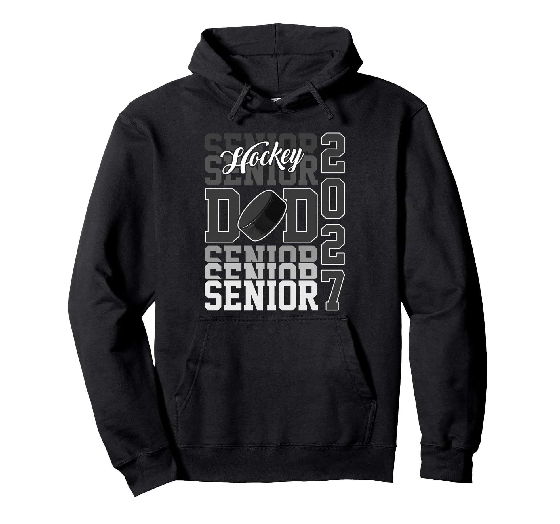 Senior 2027 Hockey Dad Proud Family Hoodie - Custom Art Print Unisex - T-Shirt, Sweatshirt, Hoodie