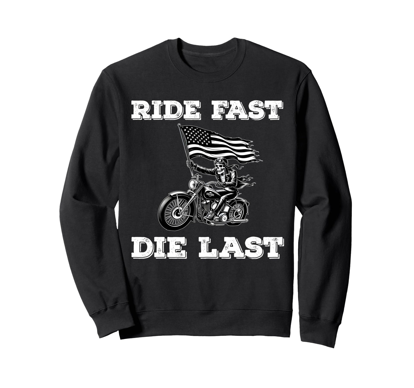 Skeleton Biker Motorcycle Dad Ride Sweatshirt - Streetwear Style Men Women - T-Shirt, Sweatshirt, Hoodie