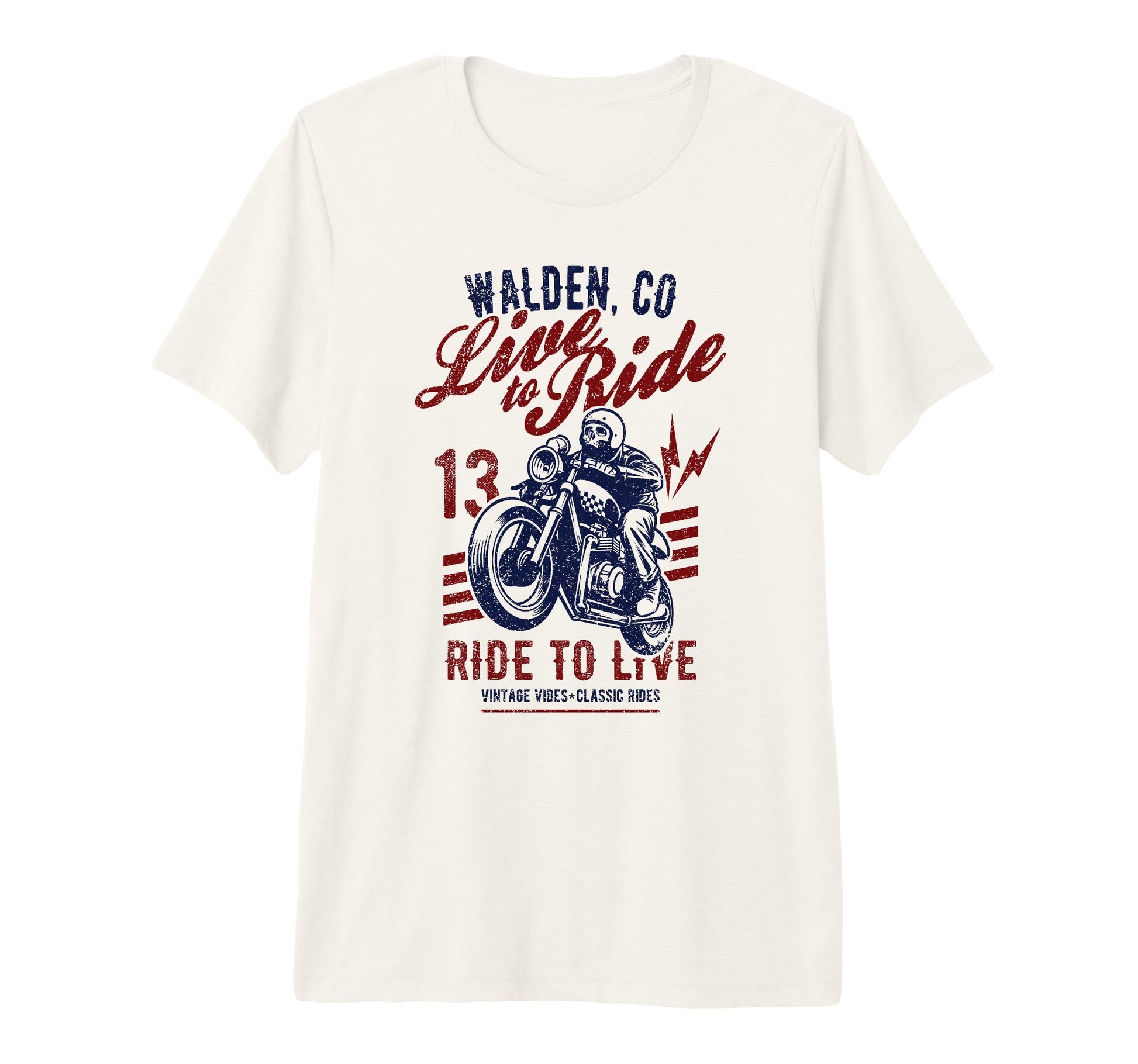 Walden Colorado Usa Motorcycle Skull T-Shirt - Fun Novelty Design Unisex - T-Shirt, Sweatshirt, Hoodie