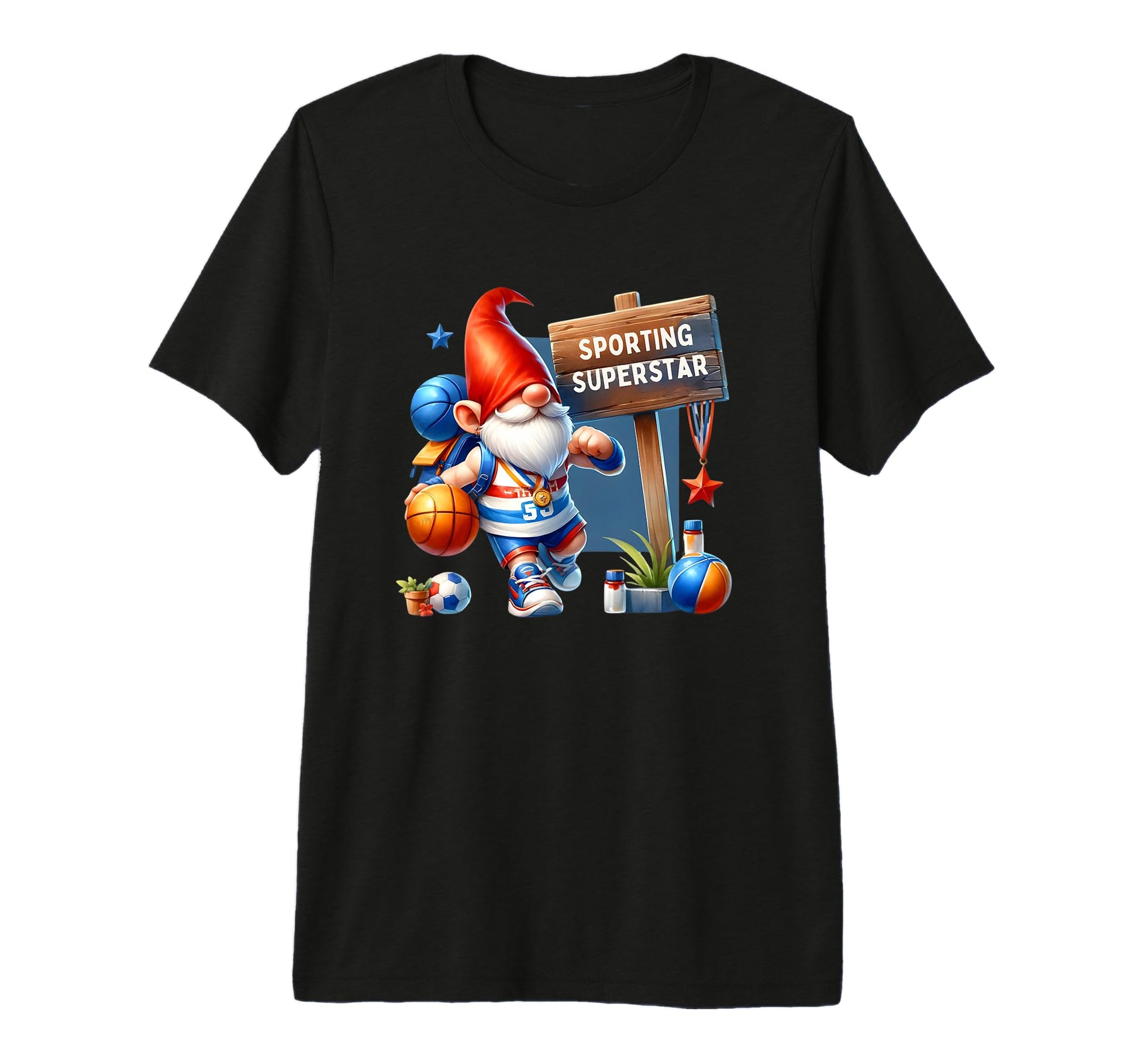 Athlete Sports Gnome Fathers Day T-Shirt - Novelty Apparel for Adults - T-Shirt, Sweatshirt, Hoodie