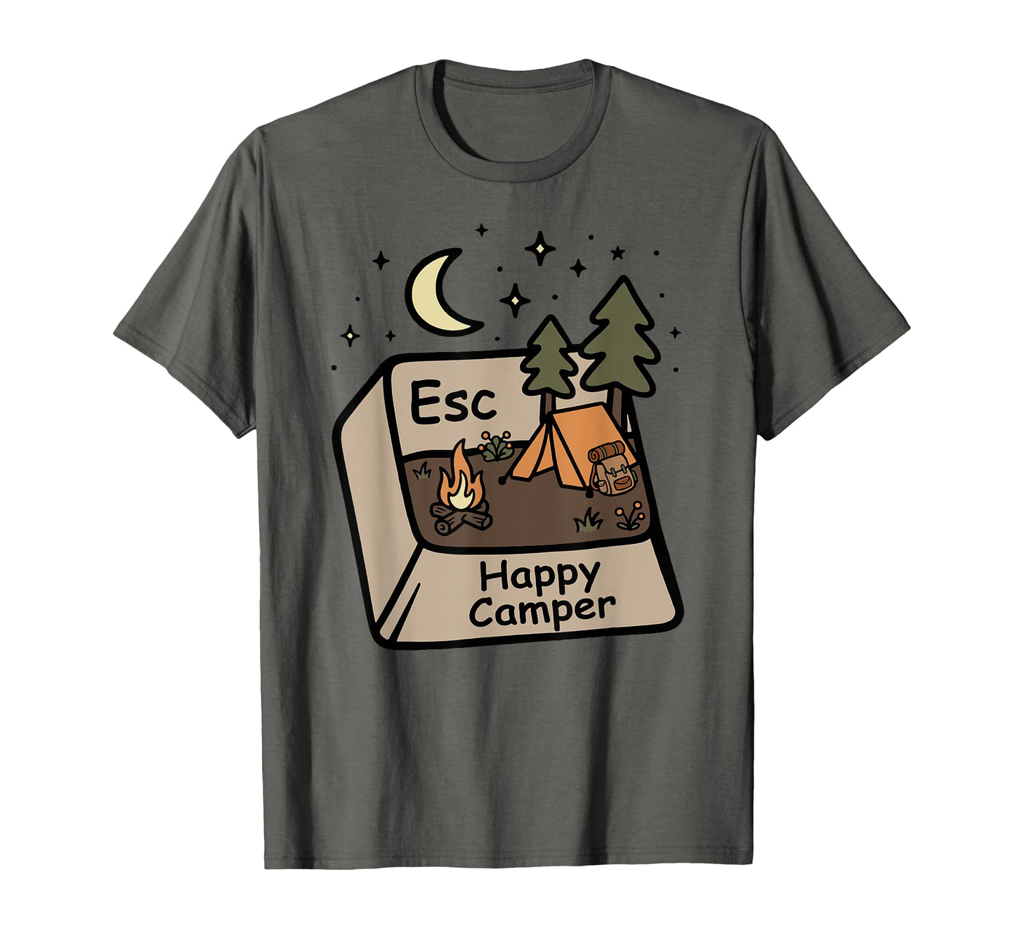 Happy Camper Camping Hiking Outdoors T-Shirt - Streetwear Style Unisex - T-Shirt, Sweatshirt, Hoodie