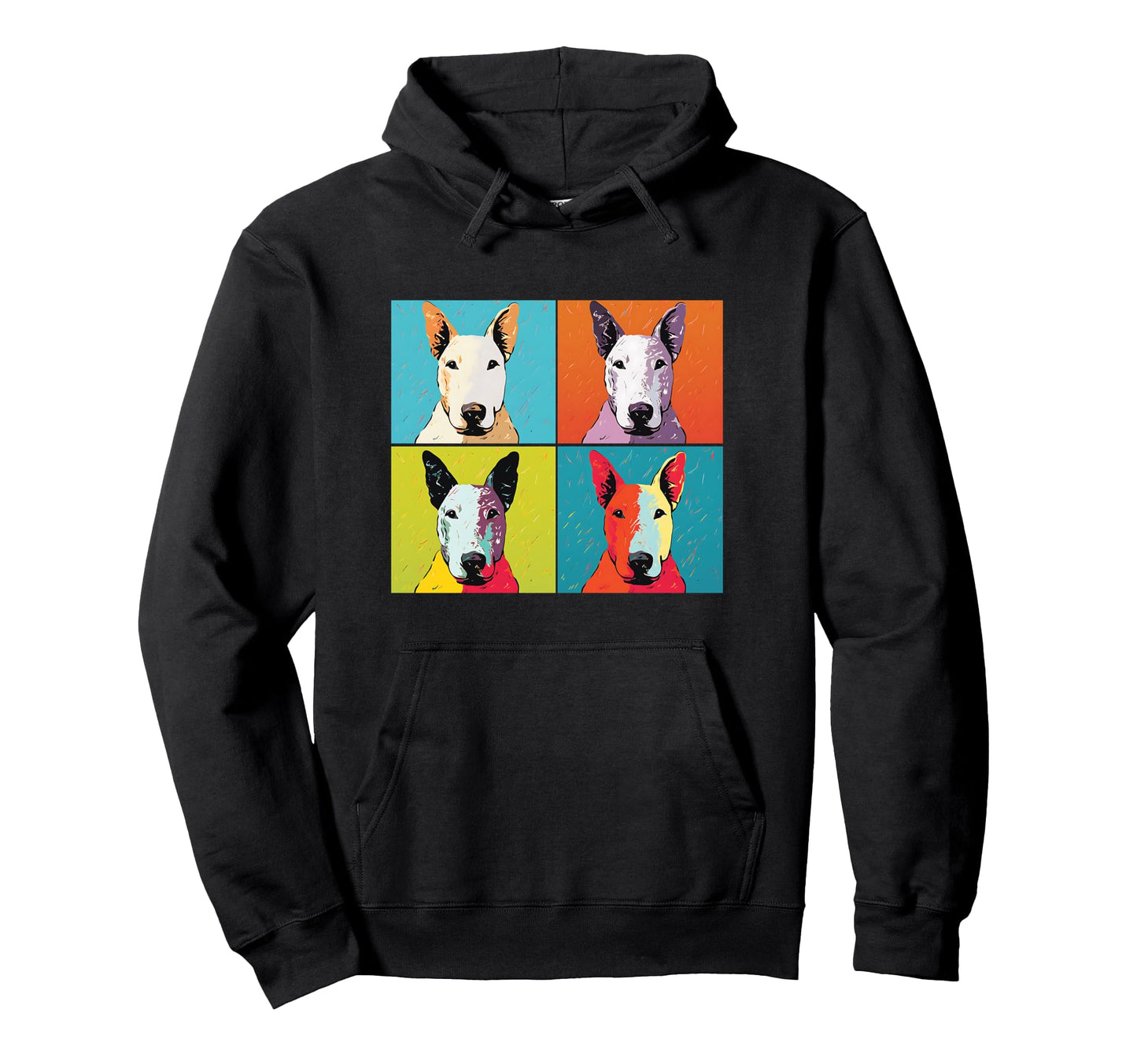 Dog Head Pop Art Colorful Dog Face Hoodie - Streetwear Style for Adults - T-Shirt, Sweatshirt, Hoodie