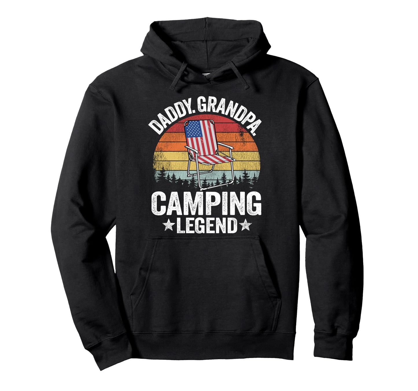Daddy Grandpa Camping Legend American Hoodie - Novelty Apparel Men Women - T-Shirt, Sweatshirt, Hoodie