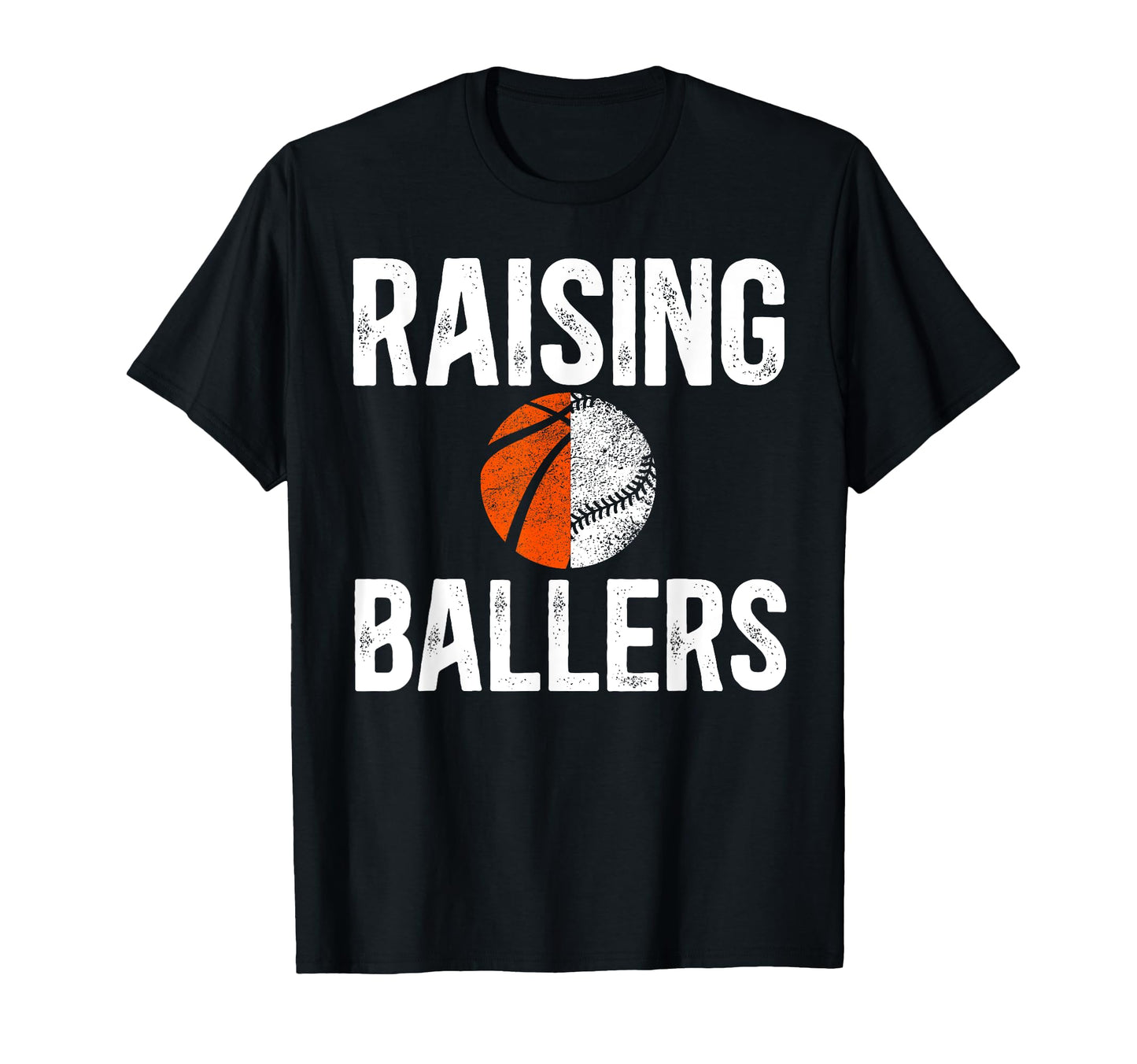 Raising Ballers Basketball Baseball T-Shirt - Minimalist Print Men Women - T-Shirt, Sweatshirt, Hoodie