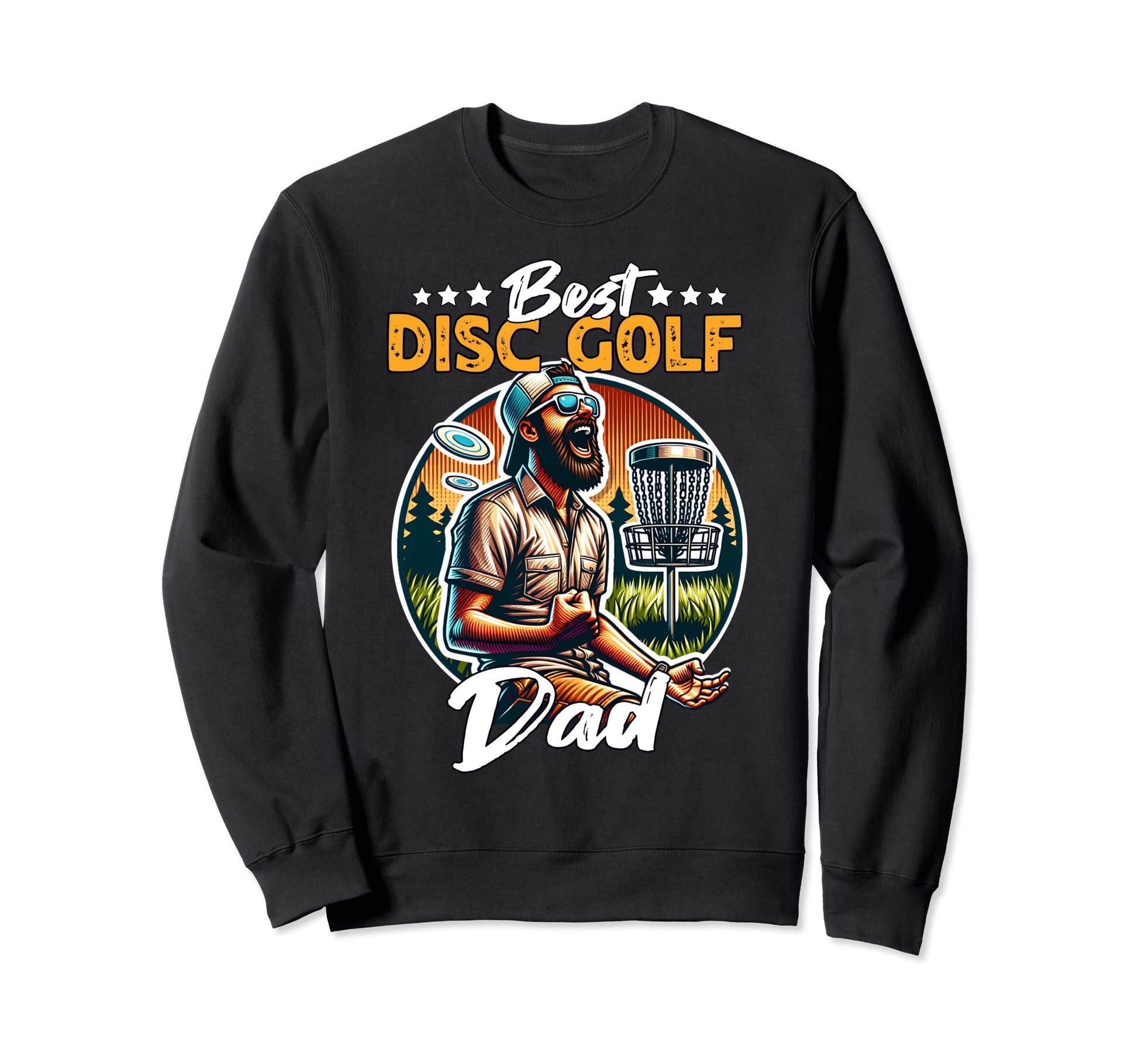 Best Disc Golf Dad Playing Disc Sweatshirt - Custom Art Print Men Women - T-Shirt, Sweatshirt, Hoodie