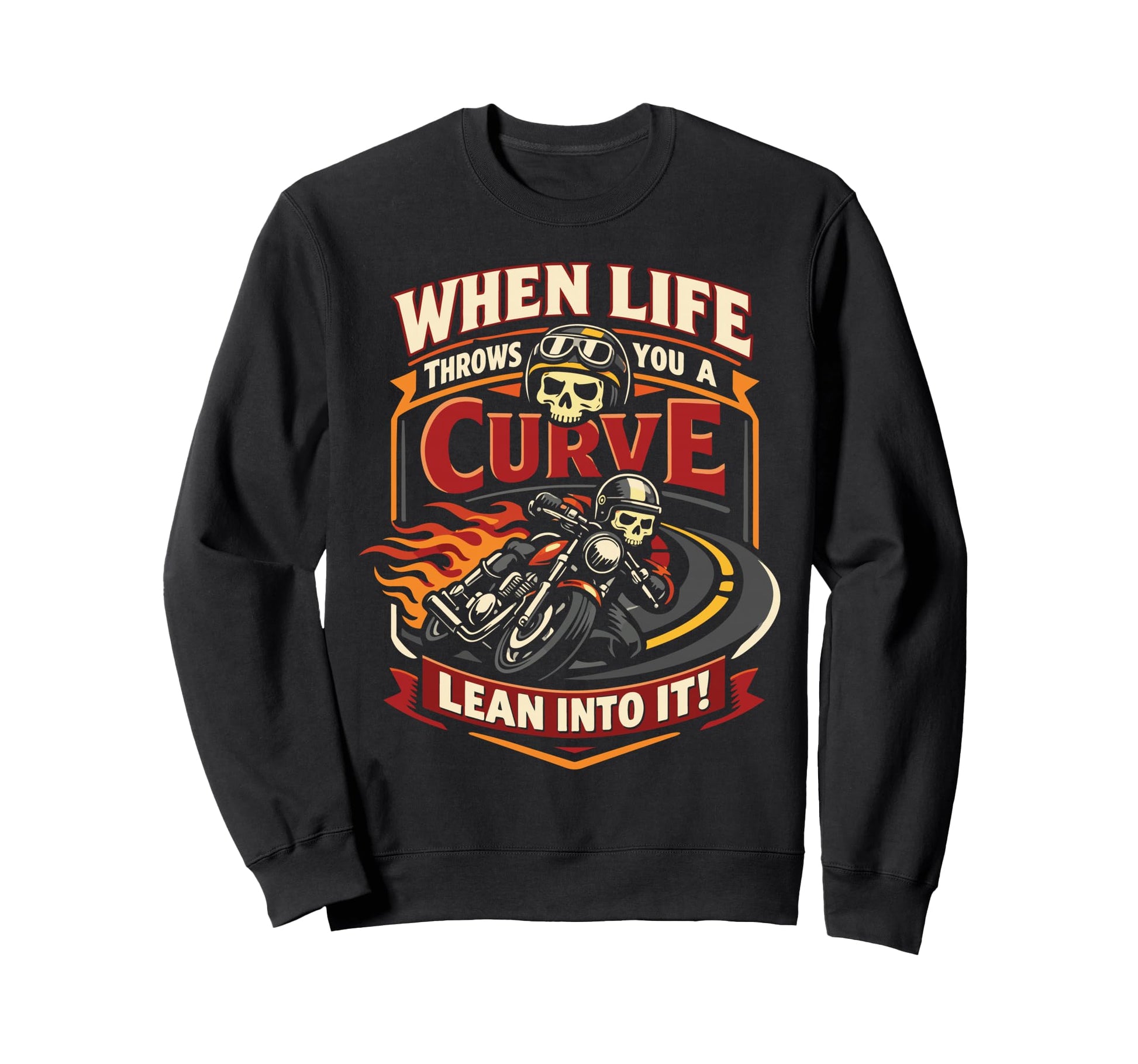 Motorcycle Biker When Life Throws Sweatshirt - Minimalist Print Men Women - T-Shirt, Sweatshirt, Hoodie