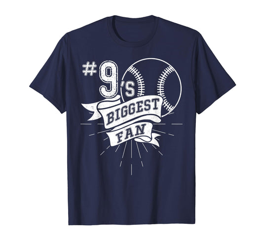 Biggest Fan Baseball Player Number 9 Dad T-Shirt - Graphic Print Men Women - T-Shirt, Sweatshirt, Hoodie