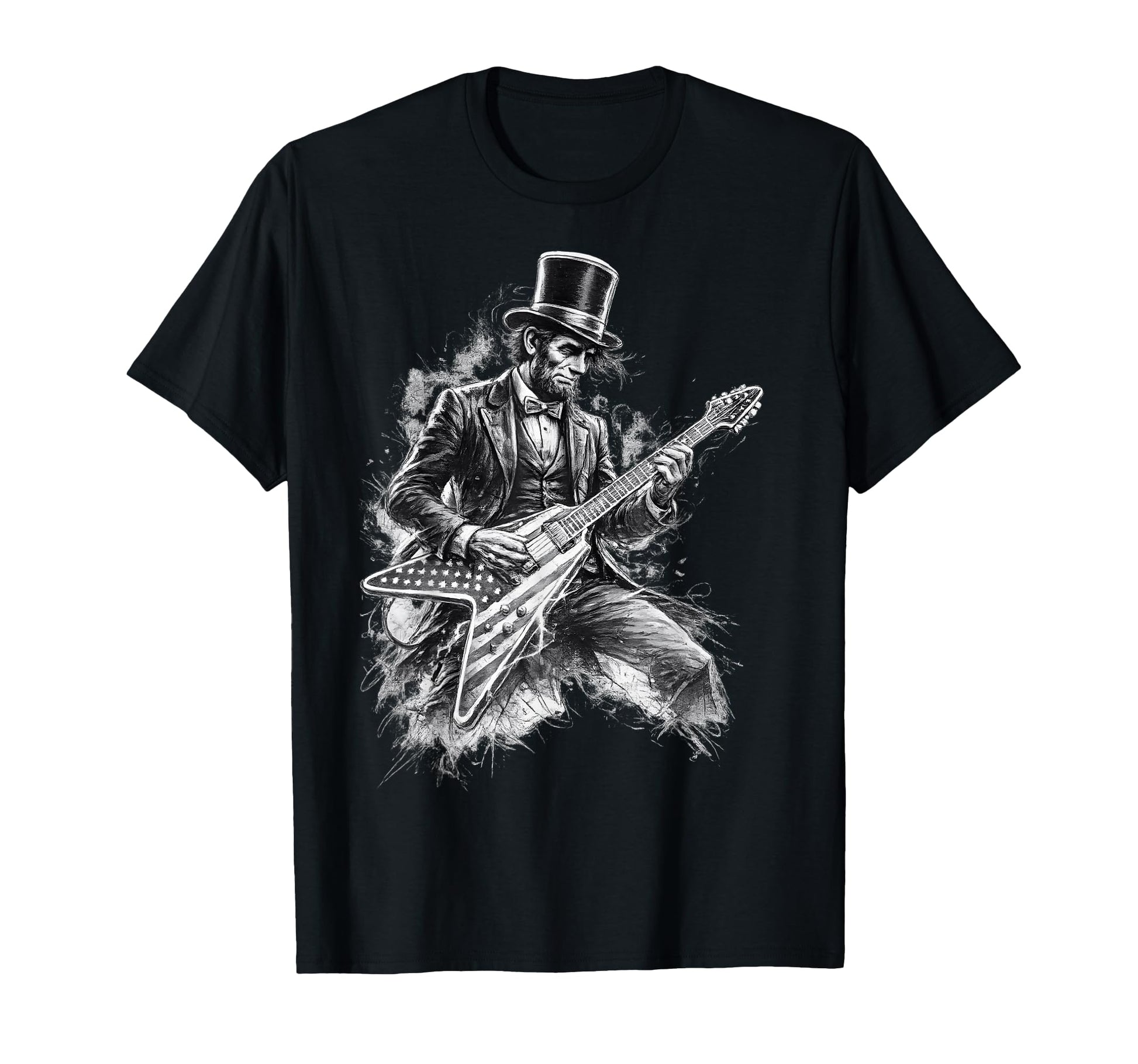 President Abraham Lincoln Playing T-Shirt - Custom Art Print for Adults - T-Shirt, Sweatshirt, Hoodie