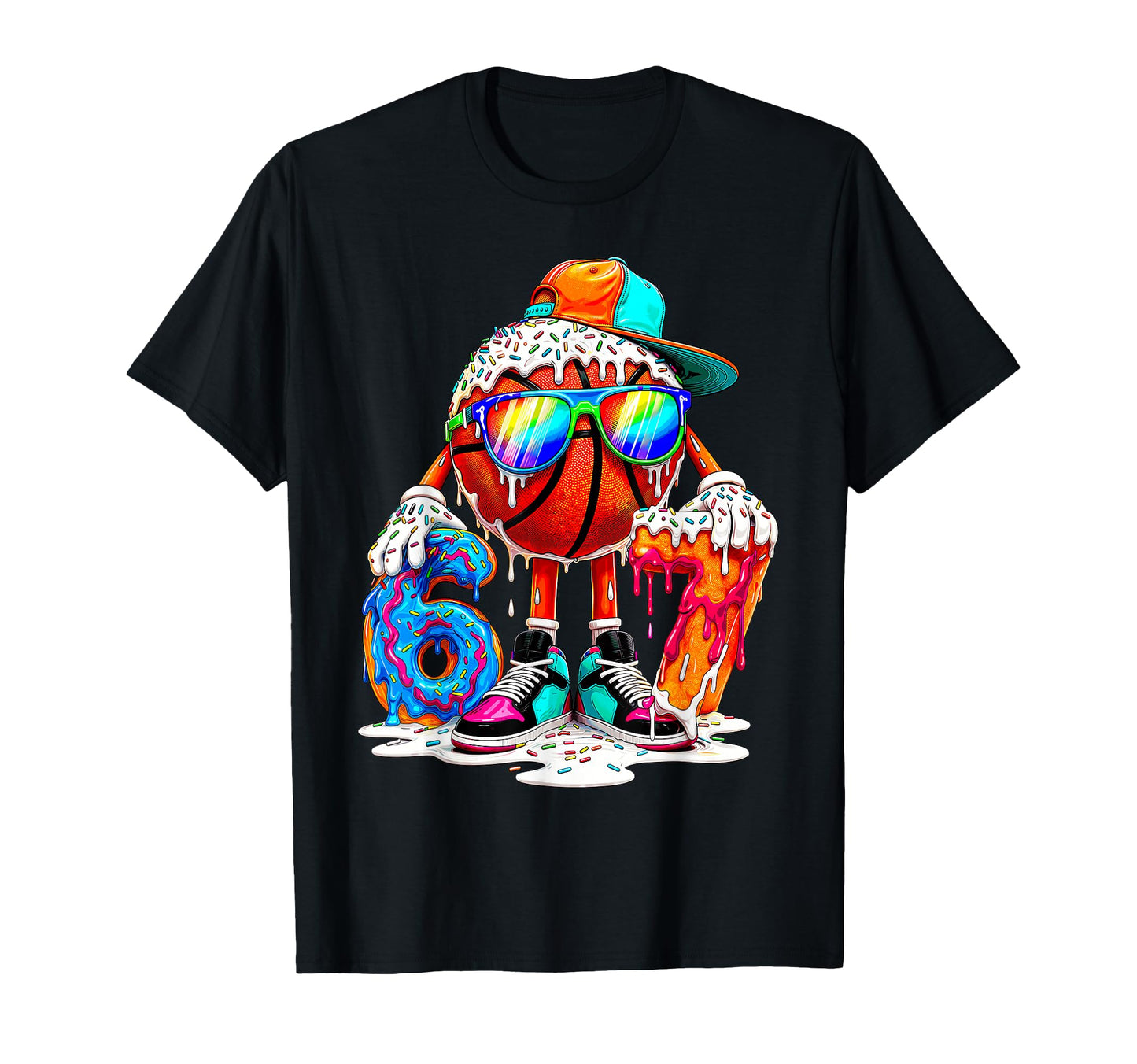 I Was 6 Now Im 7 Years Old Basketball 6 T-Shirt - Custom Art Print Unisex - T-Shirt, Sweatshirt, Hoodie