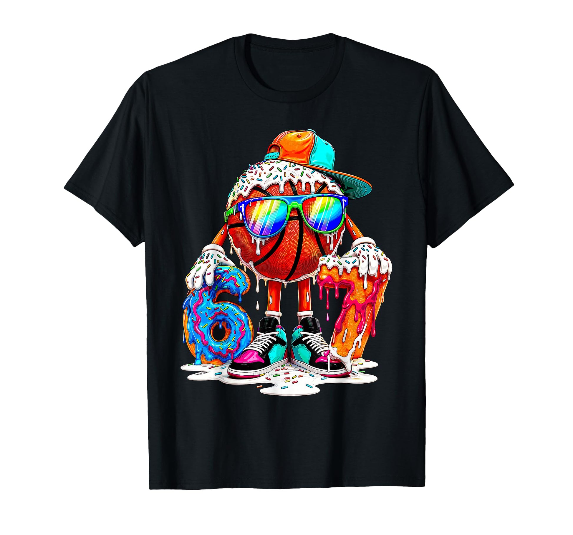 I Was 6 Now Im 7 Years Old Basketball 6 T-Shirt - Custom Art Print Unisex - T-Shirt, Sweatshirt, Hoodie