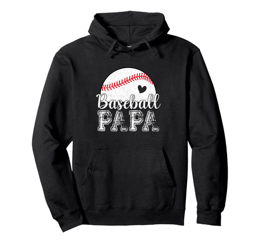 Baseball Papa Gifts Fathers Day Baseball Hoodie - Minimalist Print Unisex - T-Shirt, Sweatshirt, Hoodie
