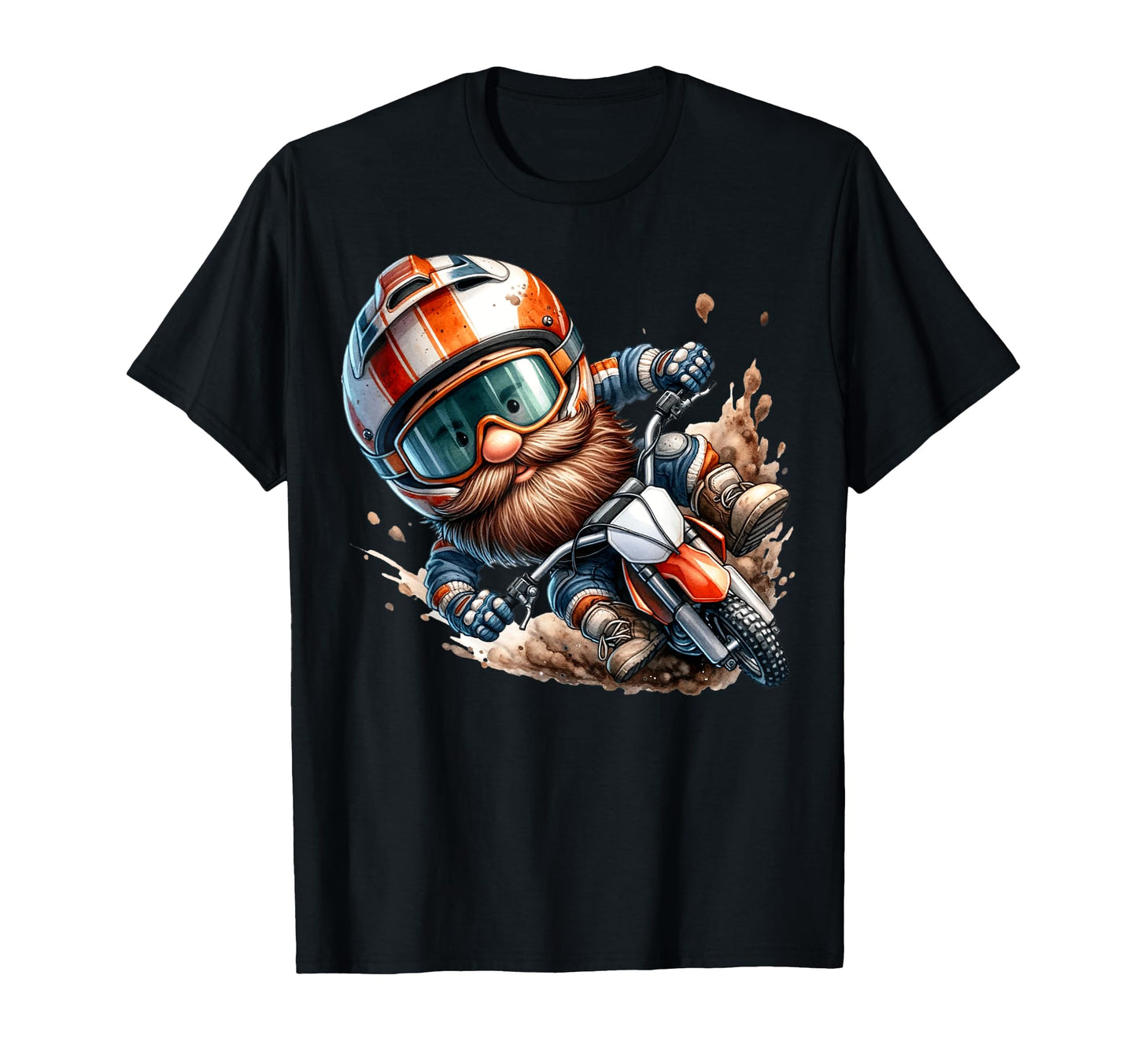 Grumpy Motocross Dad Gnome Dirt Bike T-Shirt - Custom Art Print Men Women - T-Shirt, Sweatshirt, Hoodie