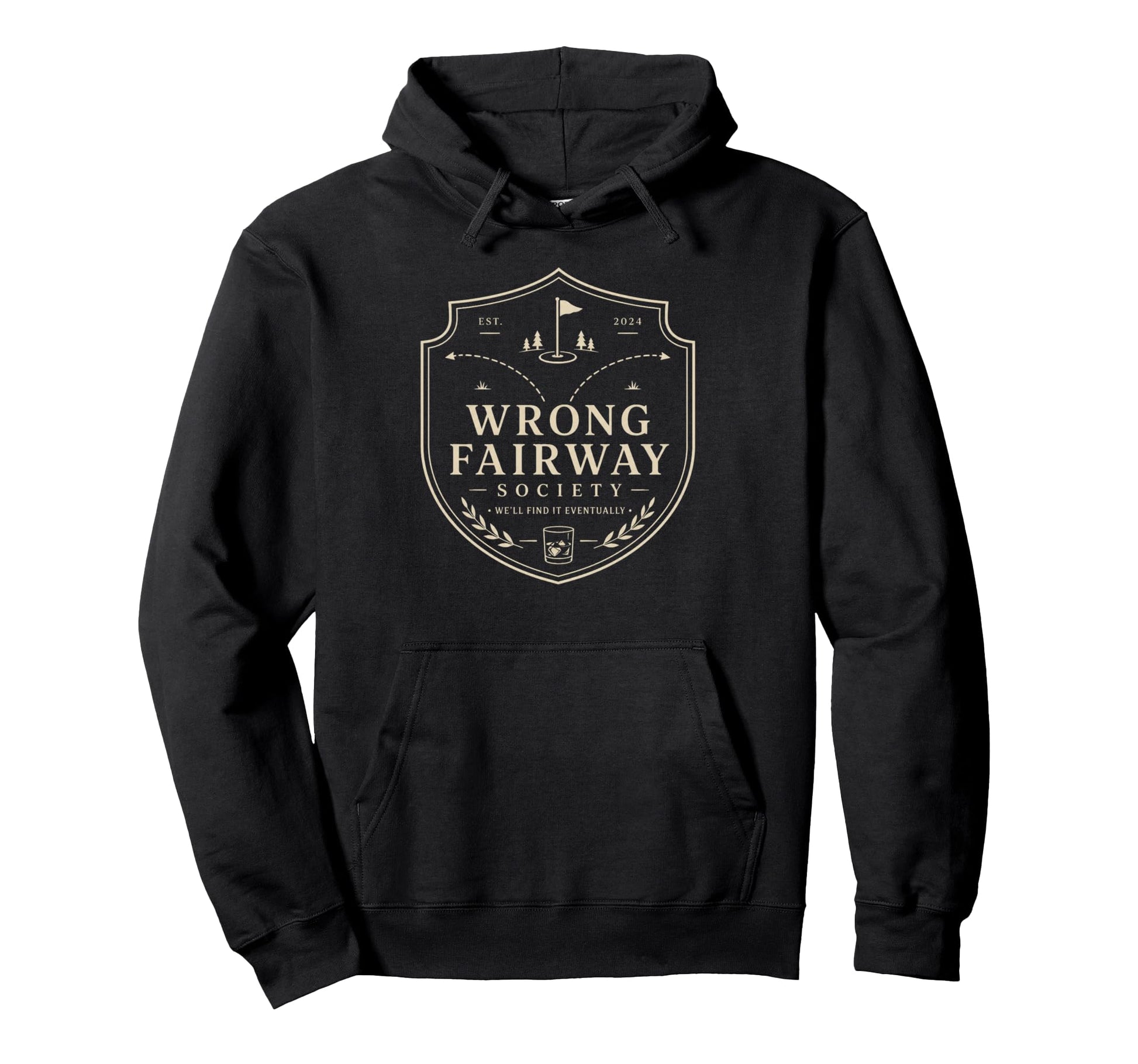 Wrong Fairway Funny Golf Lover Mens Hoodie - Custom Art Print for Adults - T-Shirt, Sweatshirt, Hoodie