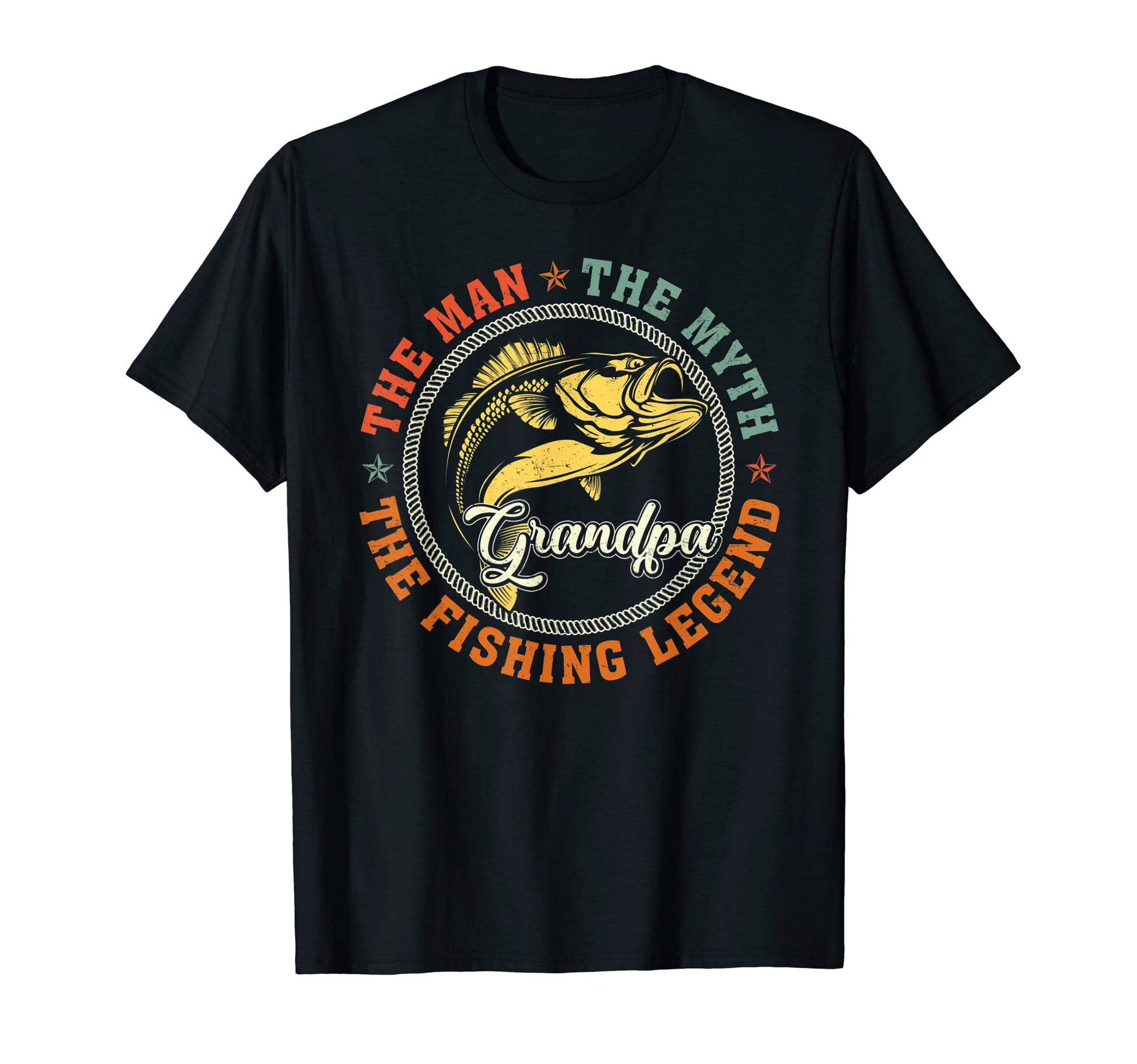 Grandpa Myth Fishing Legend T-Shirt - Casual Everyday Wear for Adults - T-Shirt, Sweatshirt, Hoodie