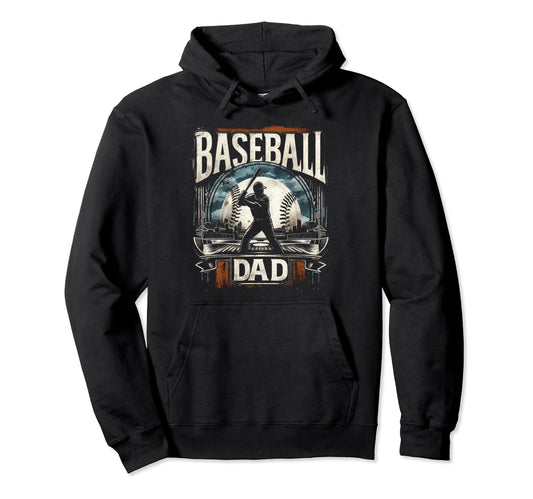 Baseball Dad Fathers Day Hoodie - Minimalist Print Unisex - T-Shirt, Sweatshirt, Hoodie