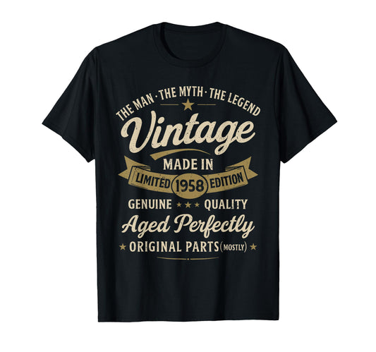 68Th Birthday Gift 1958 Funny 68 T-Shirt - Casual Everyday Wear Unisex - T-Shirt, Sweatshirt, Hoodie