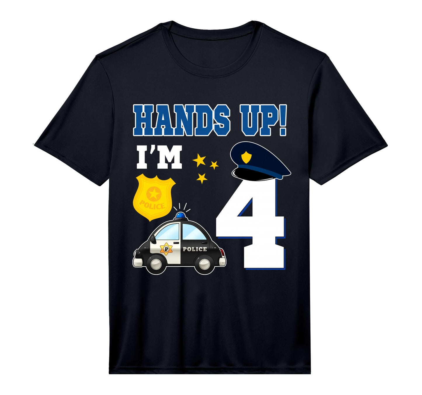 4Th Birthday Policeman 4 Year Old T-Shirt - Casual Everyday Wear Unisex - T-Shirt, Sweatshirt, Hoodie