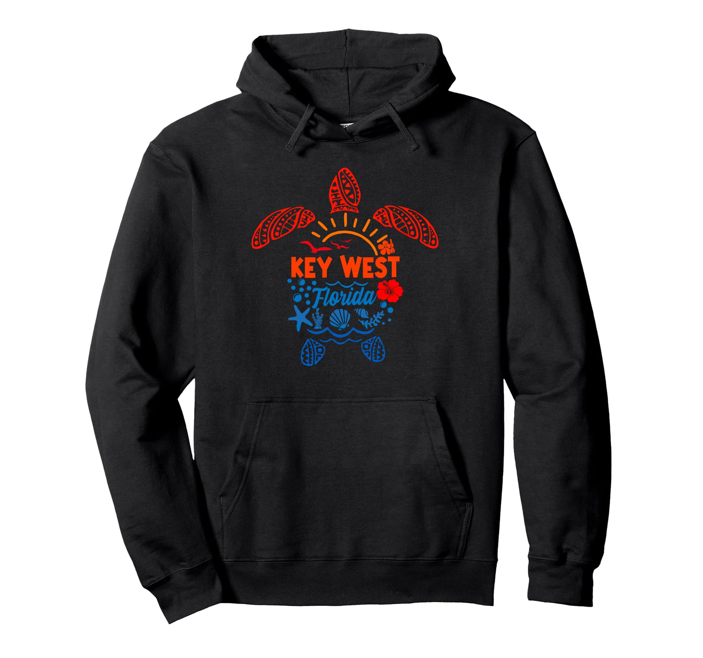 Key West Sea Turtle Tropical Florida Hoodie - Trendy Graphic for Adults - T-Shirt, Sweatshirt, Hoodie